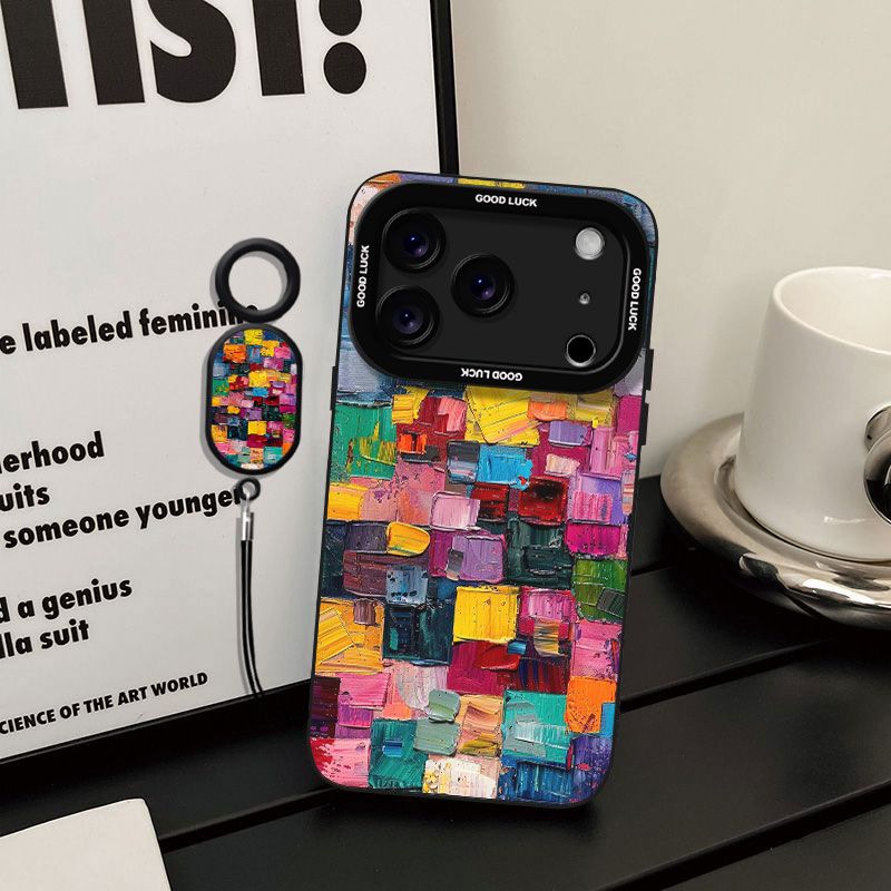 Colorful Oil Painting Suitable for Apple 17 Mobile Phone Case 16 All-inclusive 15 Anti-fall 14/13pro Angel Eye Xr Silicone Xs Soft