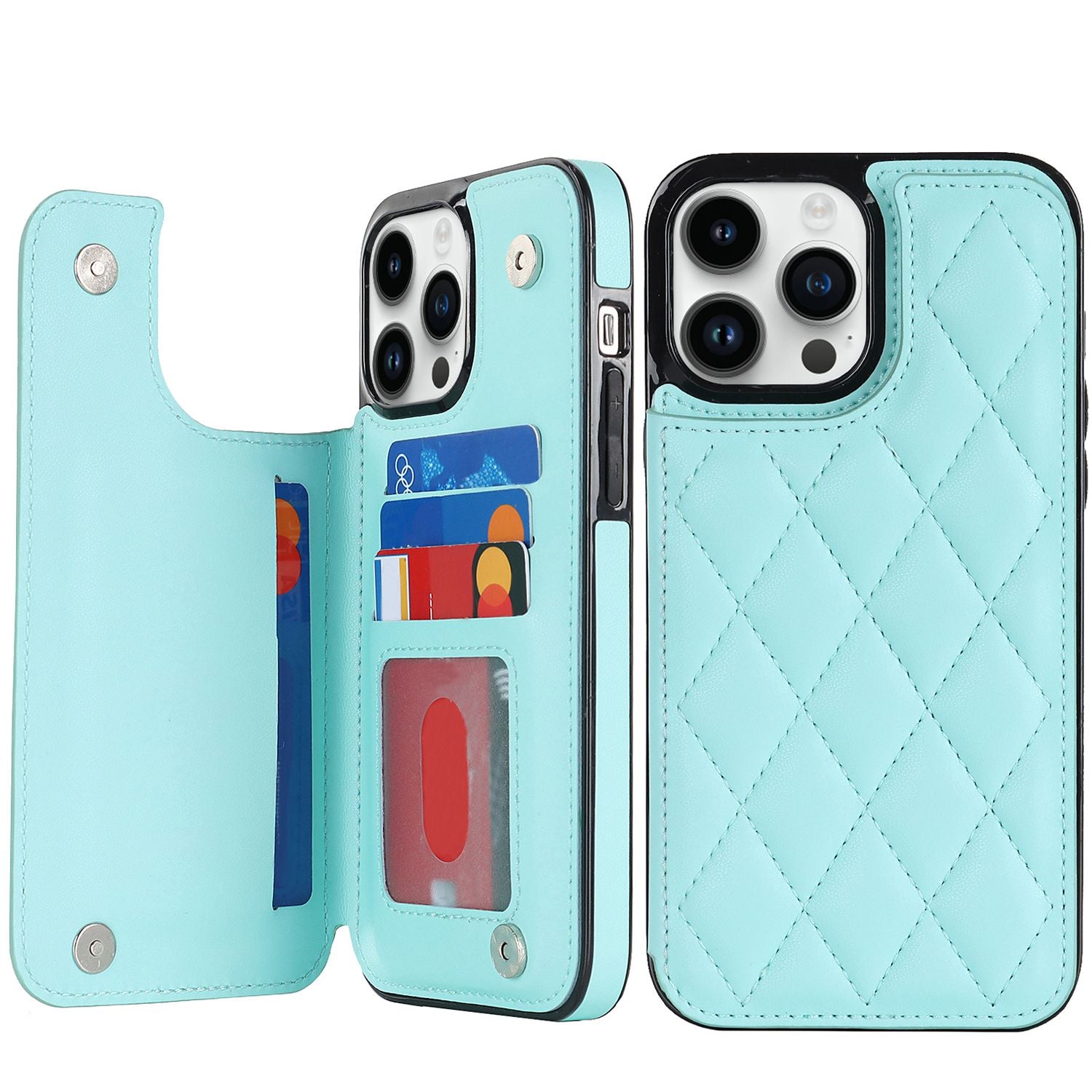 Chanel-style Card Holder Compatible with Apple 17 Pro Max/16 Plus Phone Cases, Iphone 15/14 Shockproof Protective Covers
