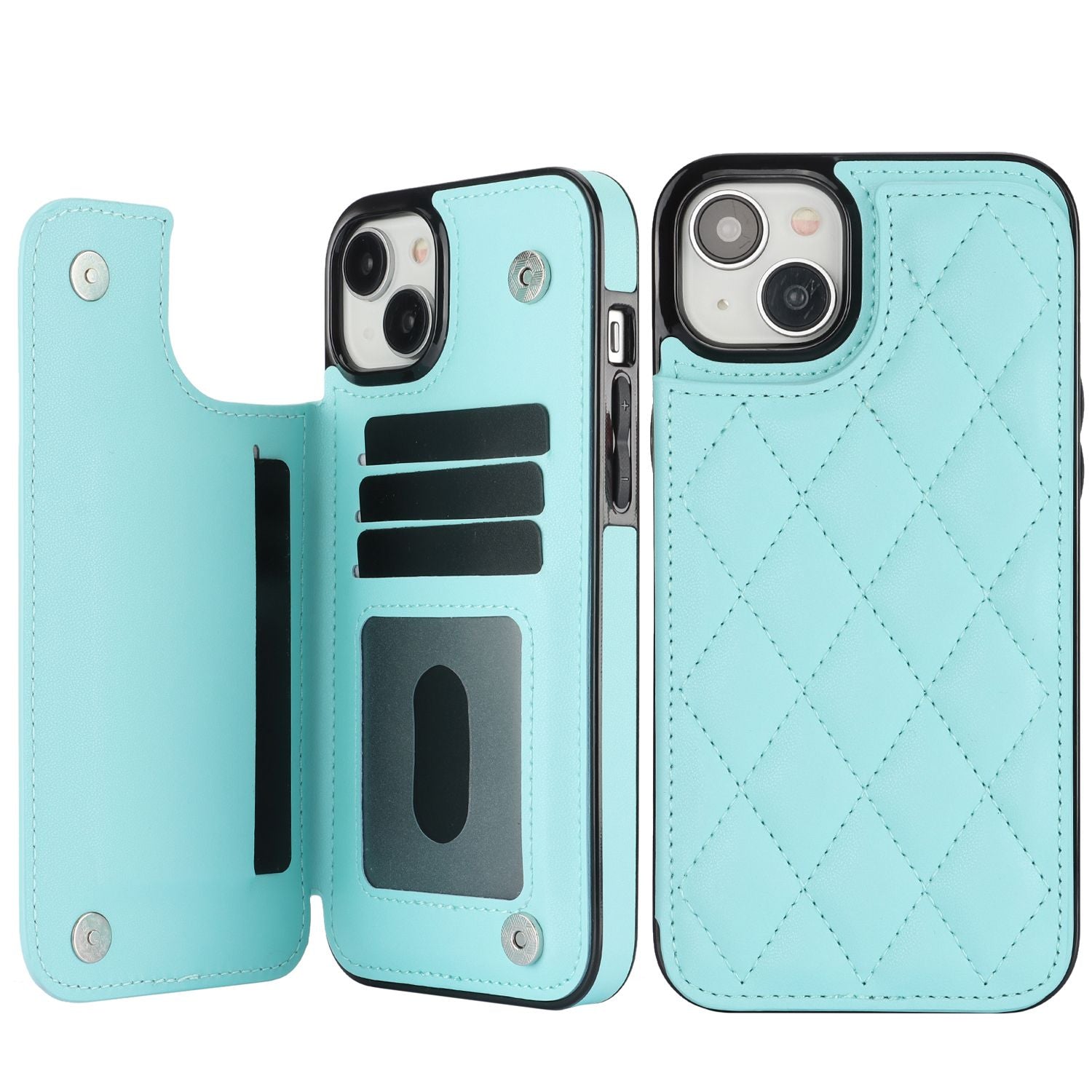 Chanel-style Card Holder Compatible with Apple 17 Pro Max/16 Plus Phone Cases, Iphone 15/14 Shockproof Protective Covers