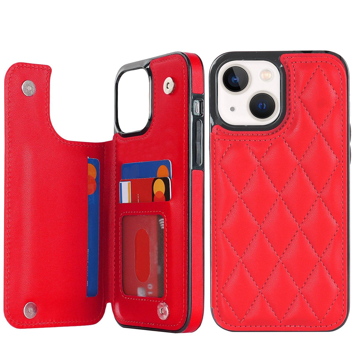 Chanel-style Card Holder Compatible with Apple 17 Pro Max/16 Plus Phone Cases, Iphone 15/14 Shockproof Protective Covers