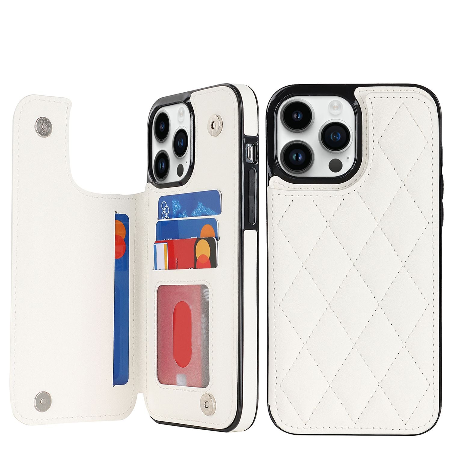 Chanel-style Card Holder Compatible with Apple 17 Pro Max/16 Plus Phone Cases, Iphone 15/14 Shockproof Protective Covers