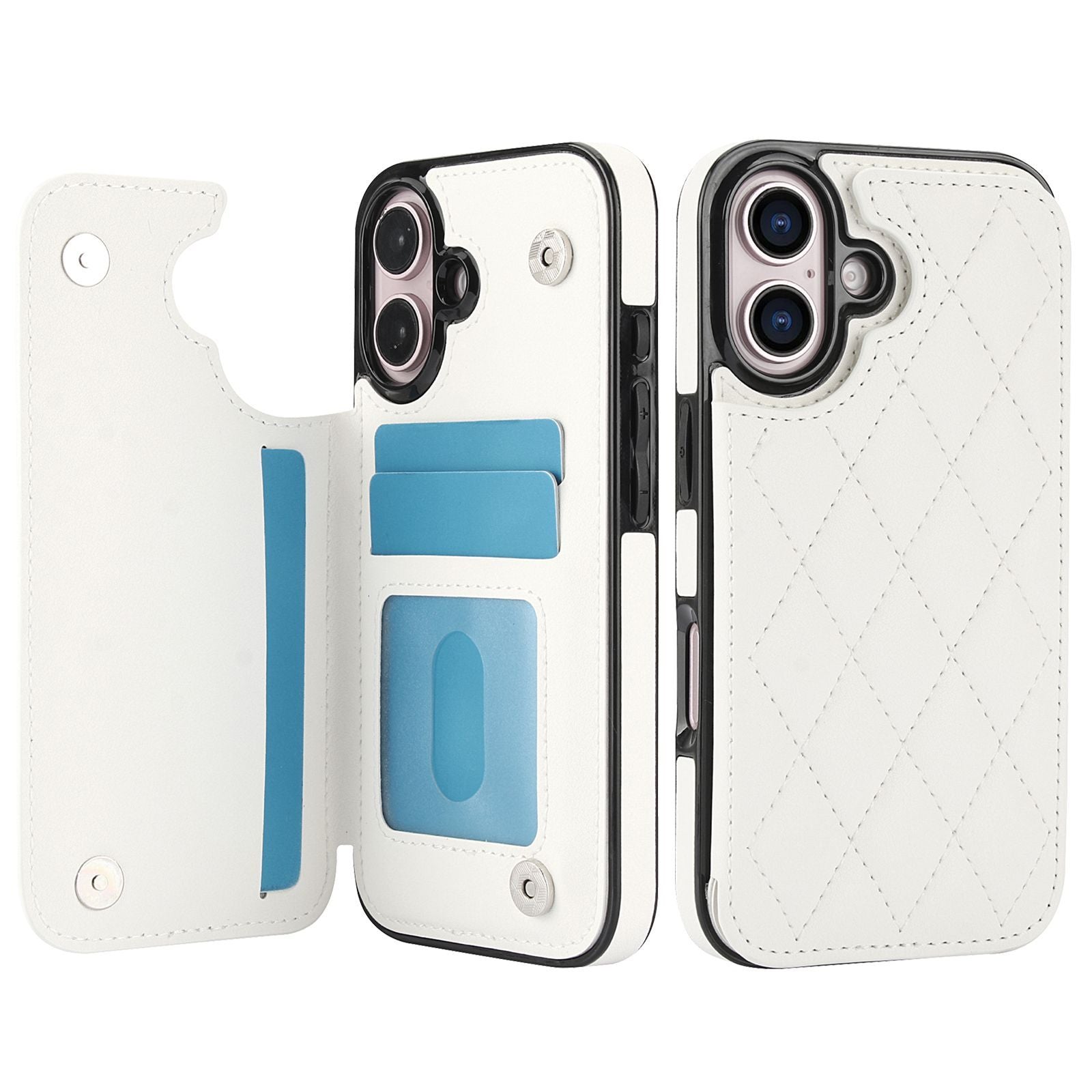 Chanel-style Card Holder Compatible with Apple 17 Pro Max/16 Plus Phone Cases, Iphone 15/14 Shockproof Protective Covers