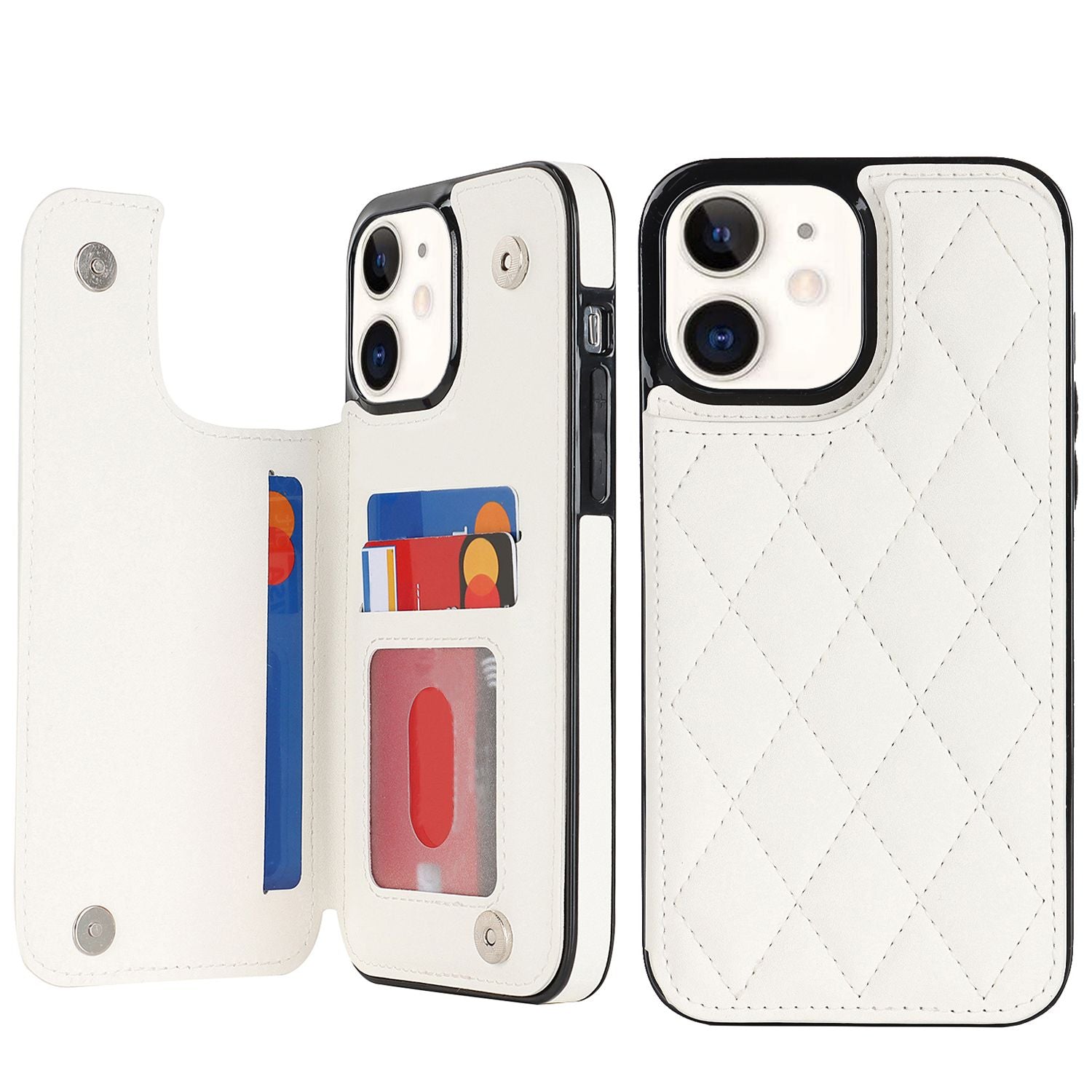 Chanel-style Card Holder Compatible with Apple 17 Pro Max/16 Plus Phone Cases, Iphone 15/14 Shockproof Protective Covers