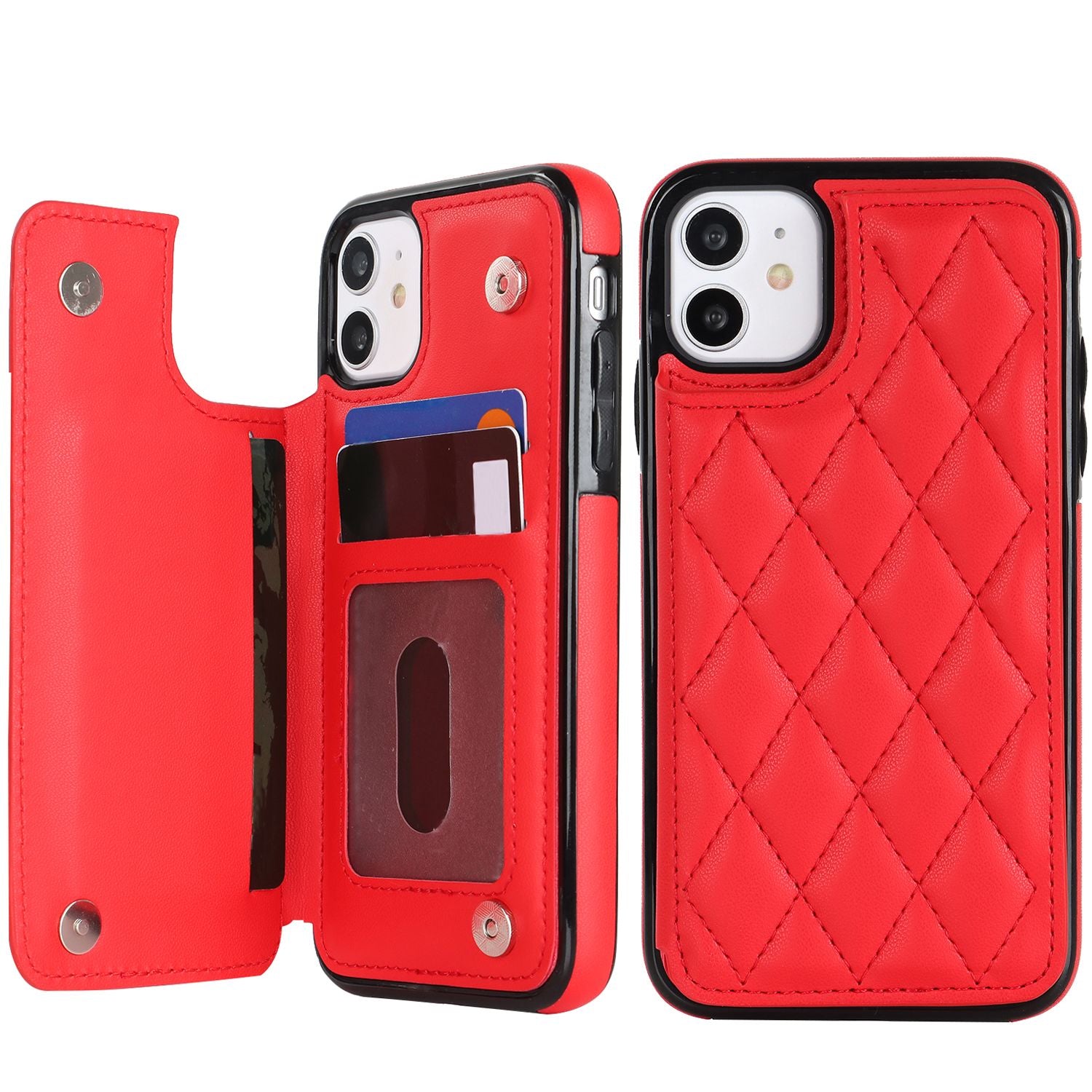 Chanel-style Card Holder Compatible with Apple 17 Pro Max/16 Plus Phone Cases, Iphone 15/14 Shockproof Protective Covers