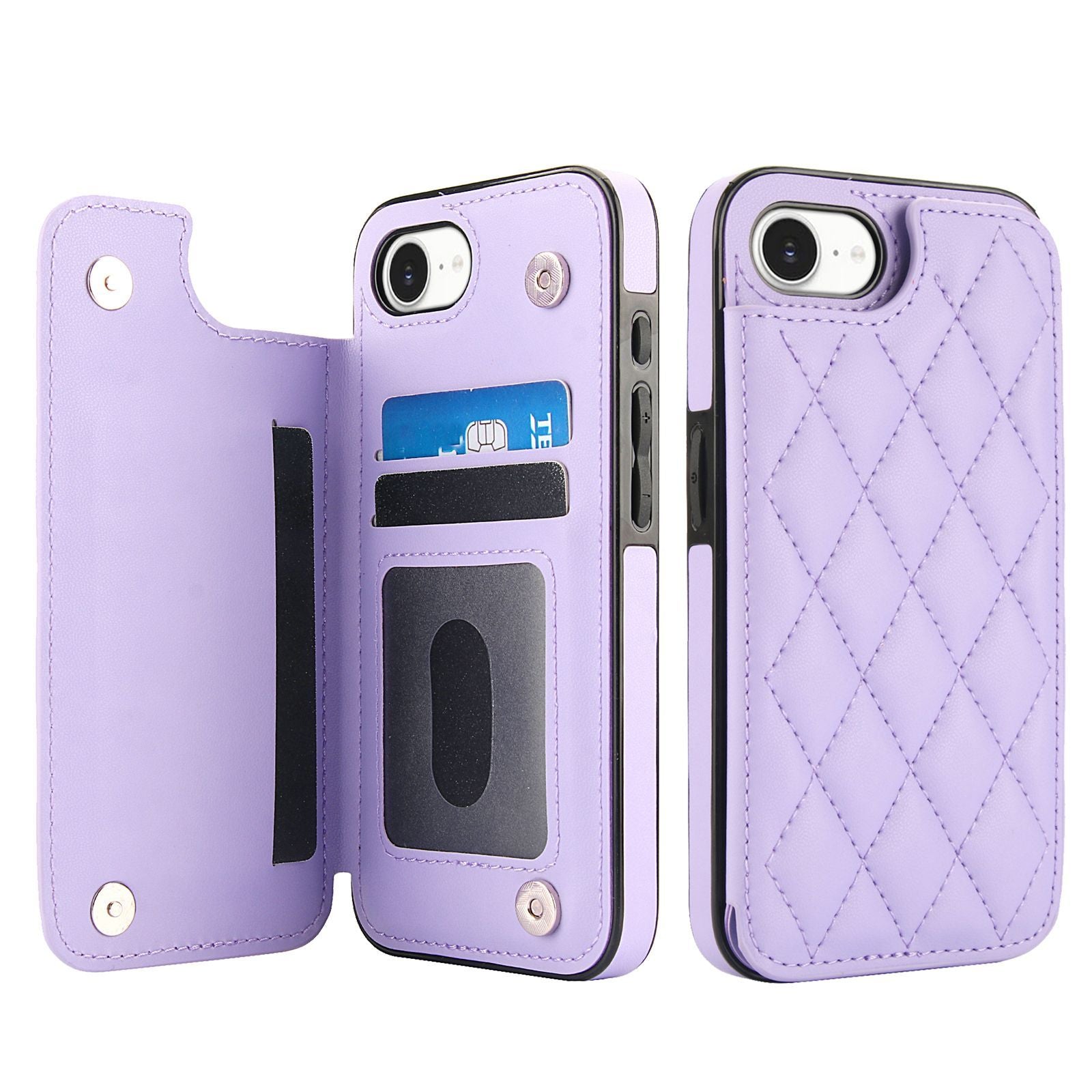 Chanel-style Card Holder Compatible with Apple 17 Pro Max/16 Plus Phone Cases, Iphone 15/14 Shockproof Protective Covers