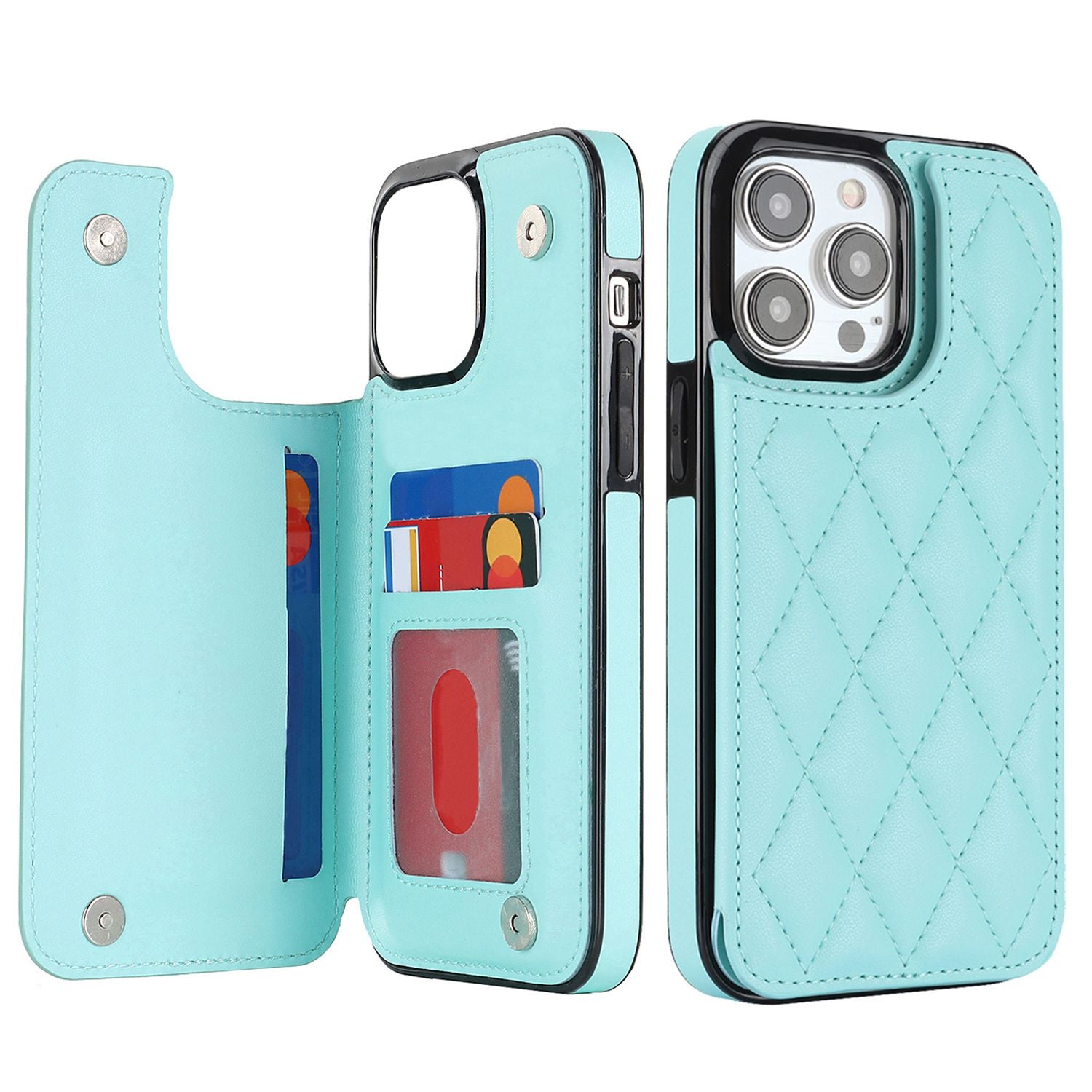 Chanel-style Card Holder Compatible with Apple 17 Pro Max/16 Plus Phone Cases, Iphone 15/14 Shockproof Protective Covers