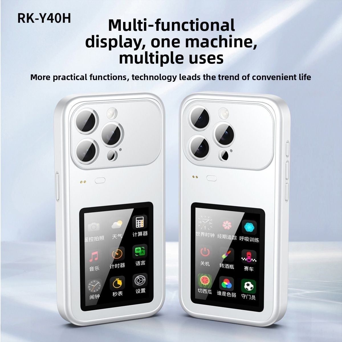 Iphone Smart Touchscreen Case - Rear Camera Mirror, Custom Wallpaper Display Phone Case