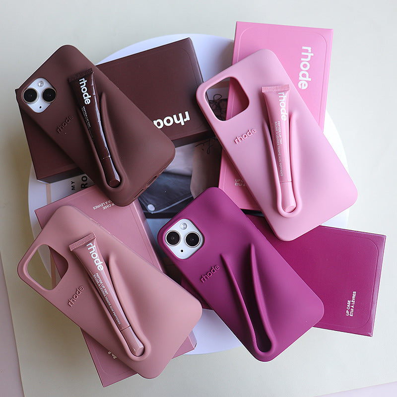 Same style lipstick lip gloss silicone full coverage case for iphone 13/14/15 pro max
