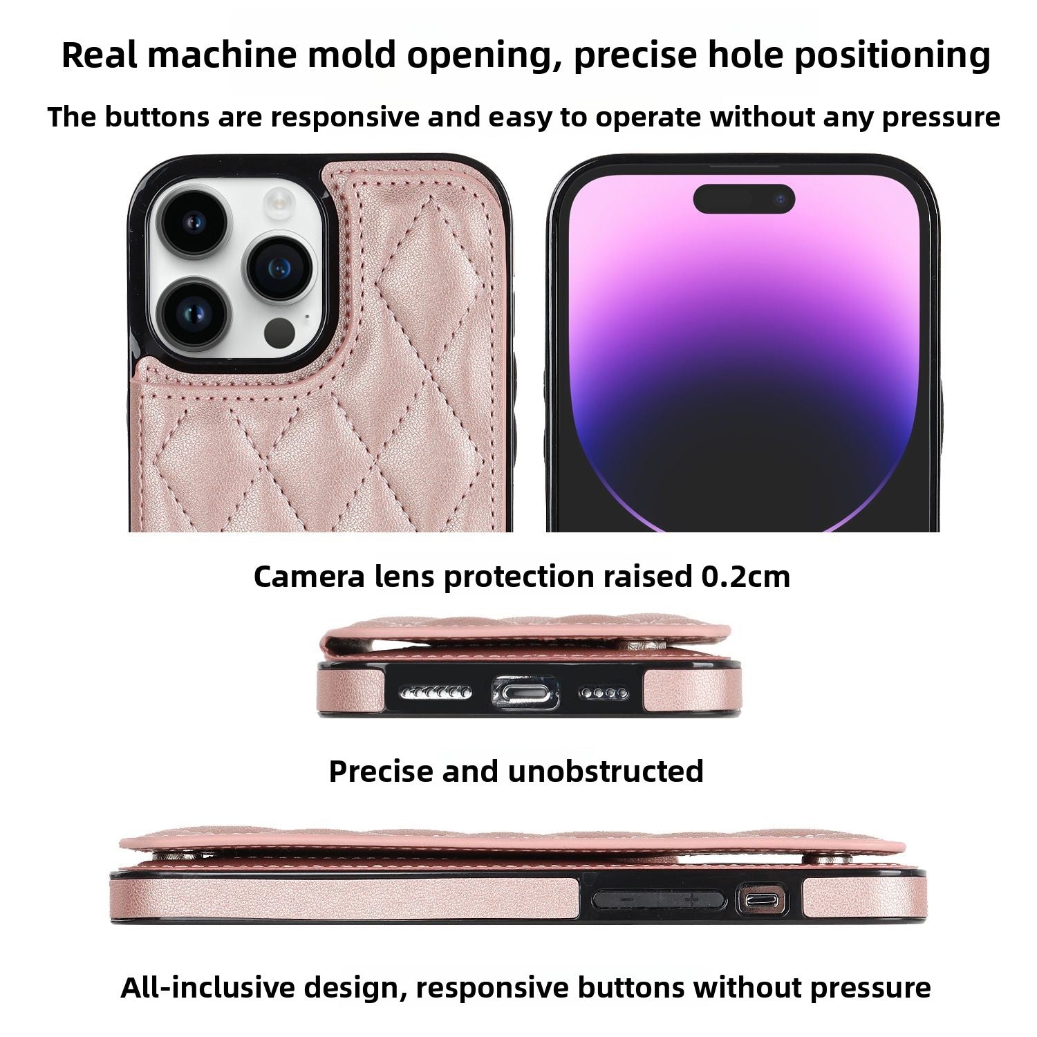 Chanel-style Card Holder Compatible with Apple 17 Pro Max/16 Plus Phone Cases, Iphone 15/14 Shockproof Protective Covers