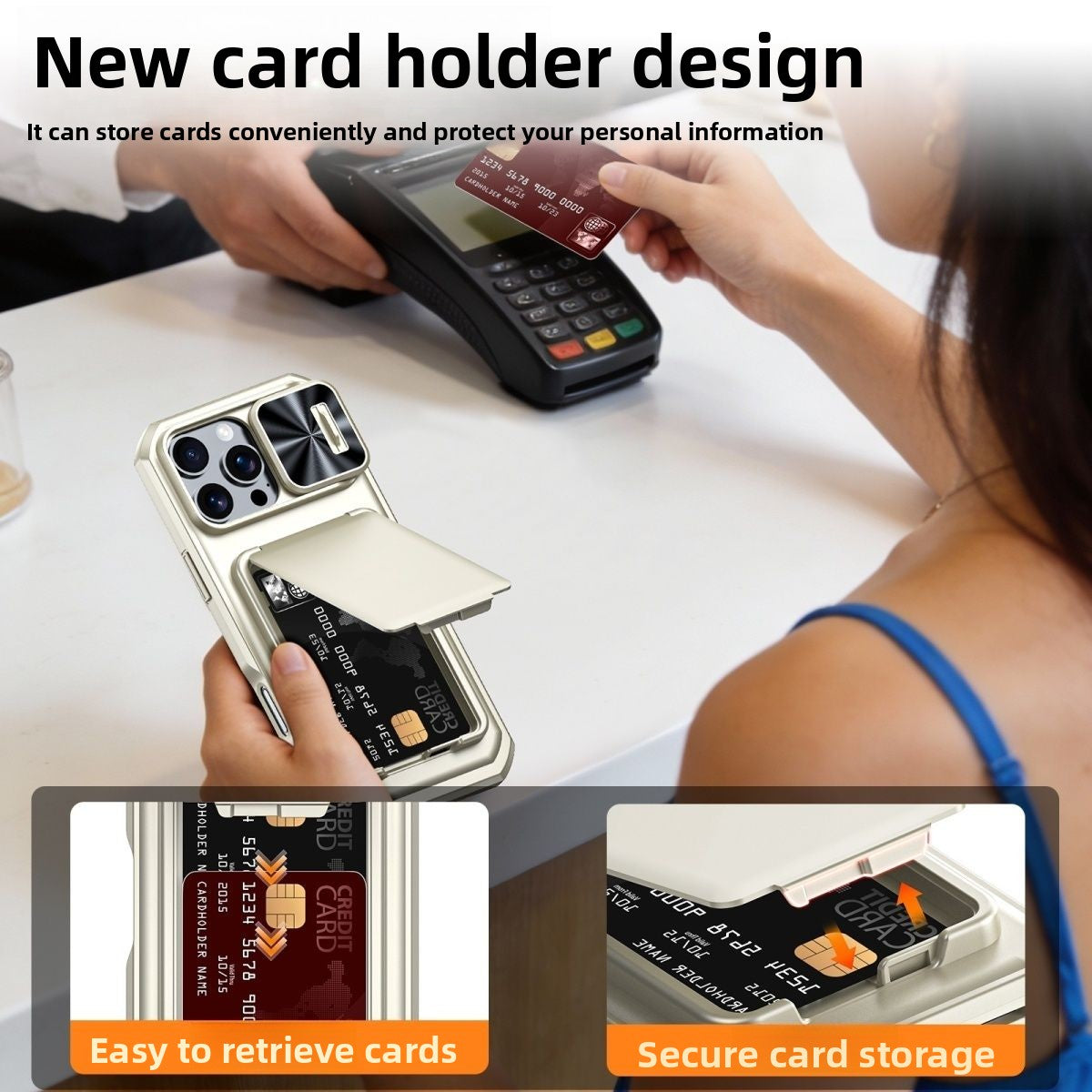 Suitable for apple 17promax mobile phone case all-inclusive anti-fall 16promax/15promax card holder protective cover