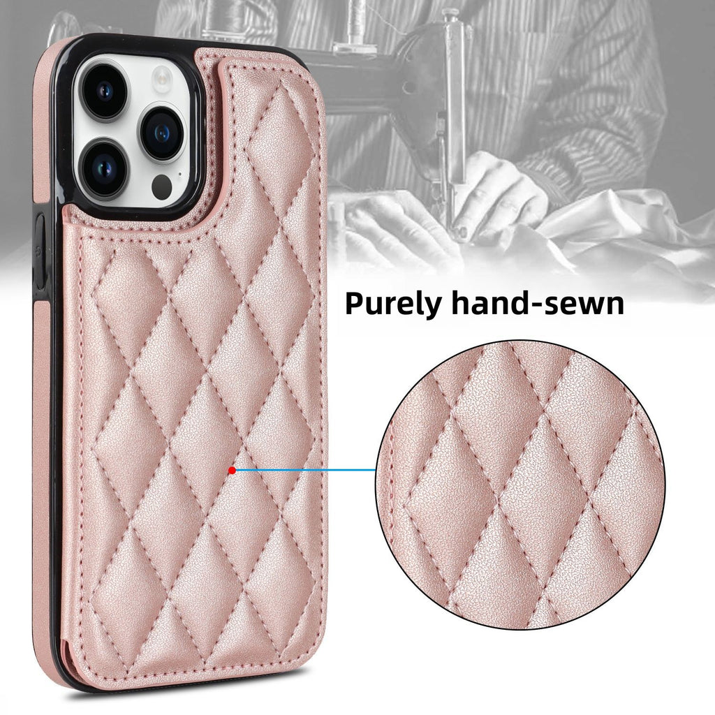 Chanel-style Card Holder Compatible with Apple 17 Pro Max/16 Plus Phone Cases, Iphone 15/14 Shockproof Protective Covers