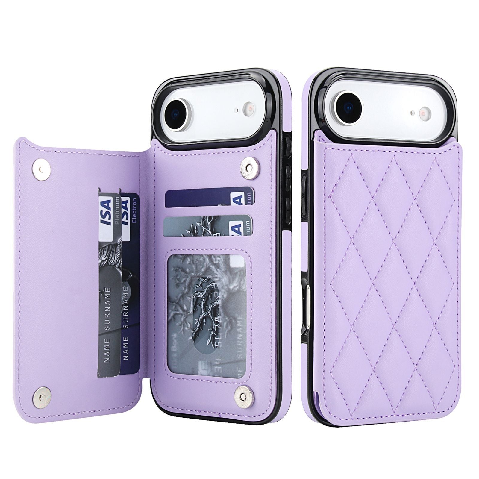 Chanel-style Card Holder Compatible with Apple 17 Pro Max/16 Plus Phone Cases, Iphone 15/14 Shockproof Protective Covers