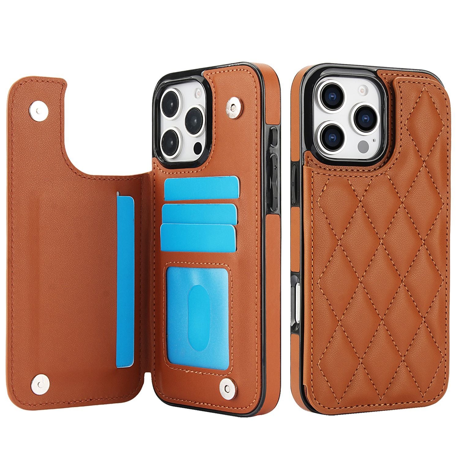 Chanel-style Card Holder Compatible with Apple 17 Pro Max/16 Plus Phone Cases, Iphone 15/14 Shockproof Protective Covers