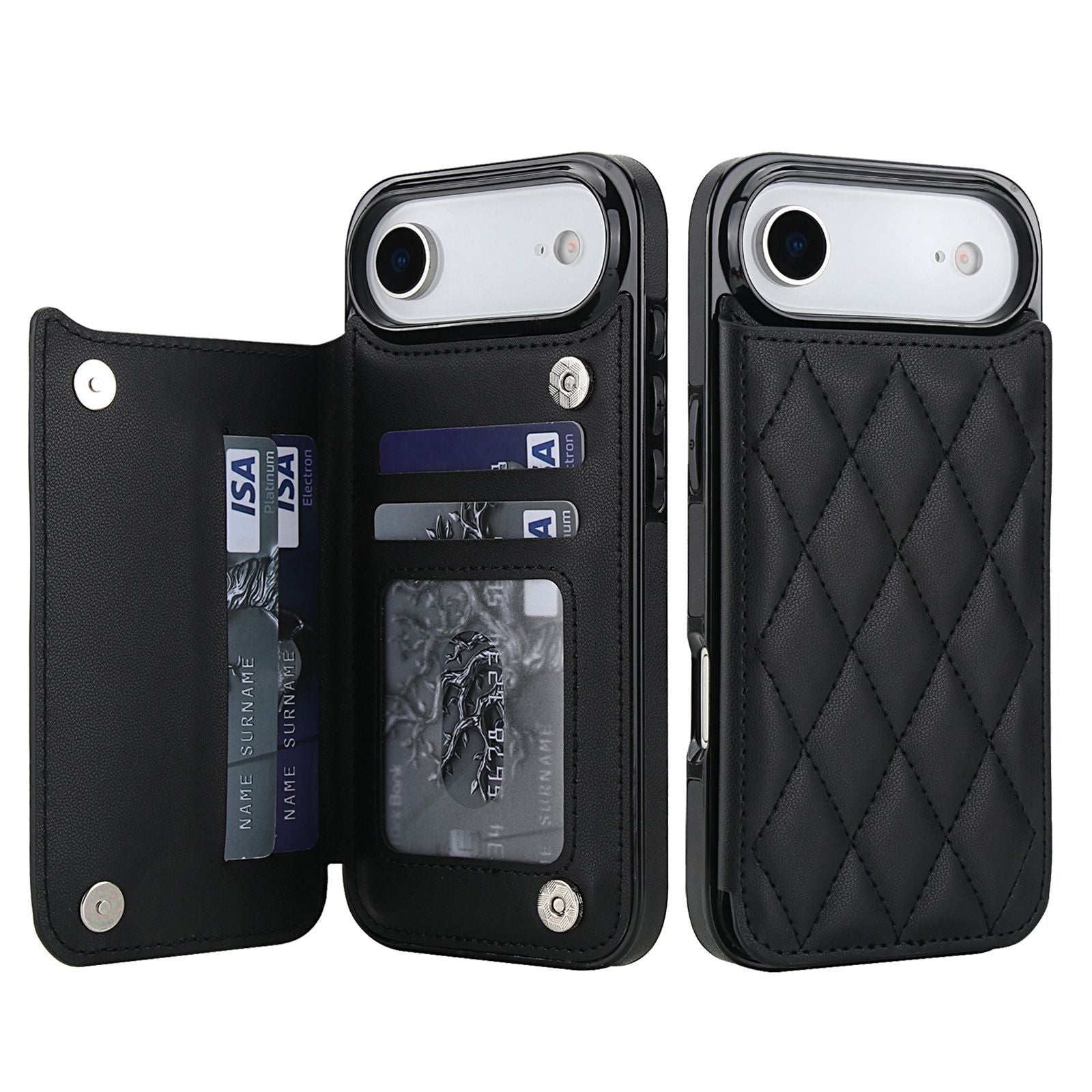 Chanel-style Card Holder Compatible with Apple 17 Pro Max/16 Plus Phone Cases, Iphone 15/14 Shockproof Protective Covers