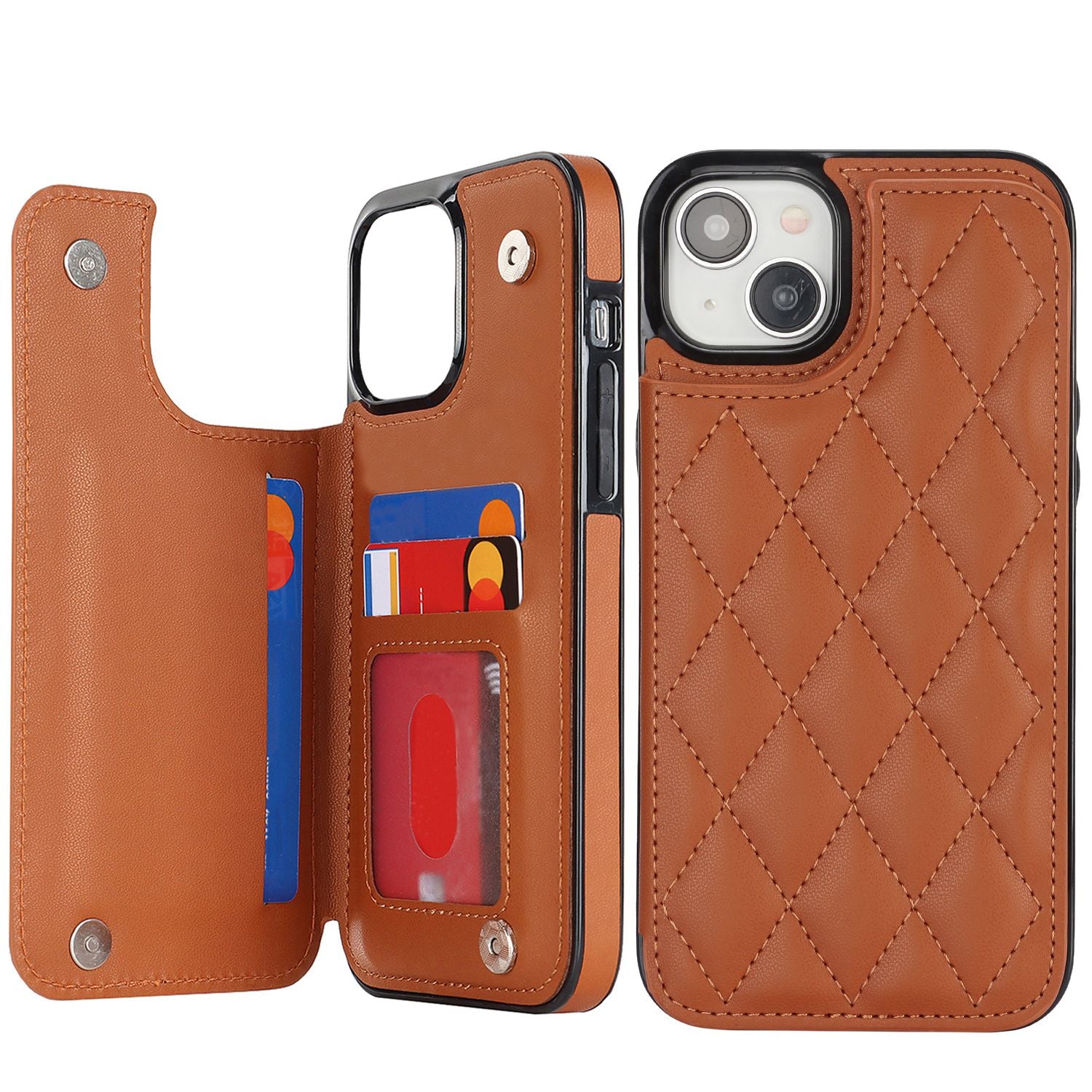 Chanel-style Card Holder Compatible with Apple 17 Pro Max/16 Plus Phone Cases, Iphone 15/14 Shockproof Protective Covers