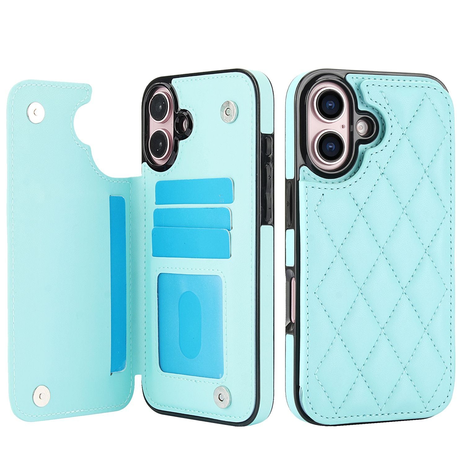 Chanel-style Card Holder Compatible with Apple 17 Pro Max/16 Plus Phone Cases, Iphone 15/14 Shockproof Protective Covers