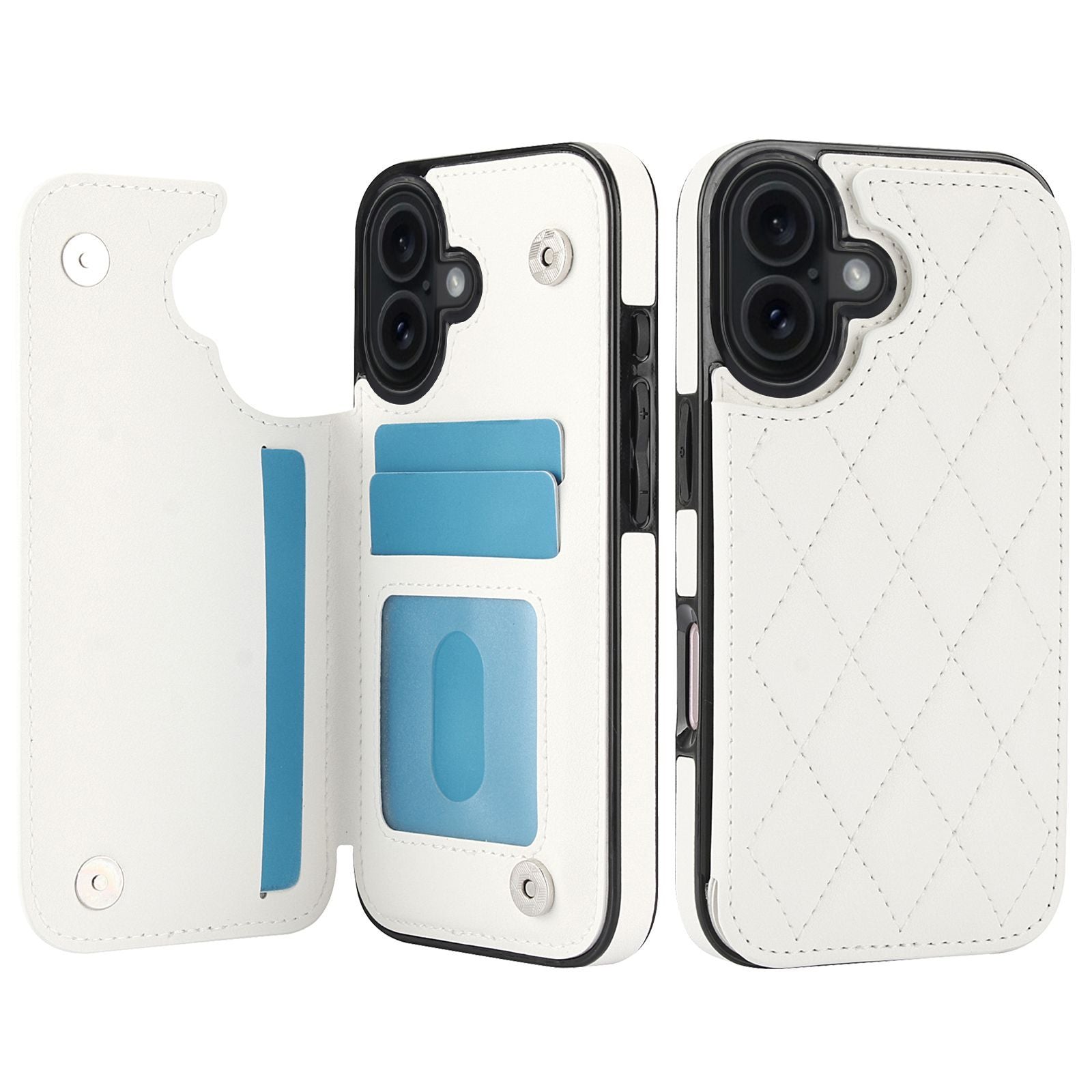 Chanel-style Card Holder Compatible with Apple 17 Pro Max/16 Plus Phone Cases, Iphone 15/14 Shockproof Protective Covers