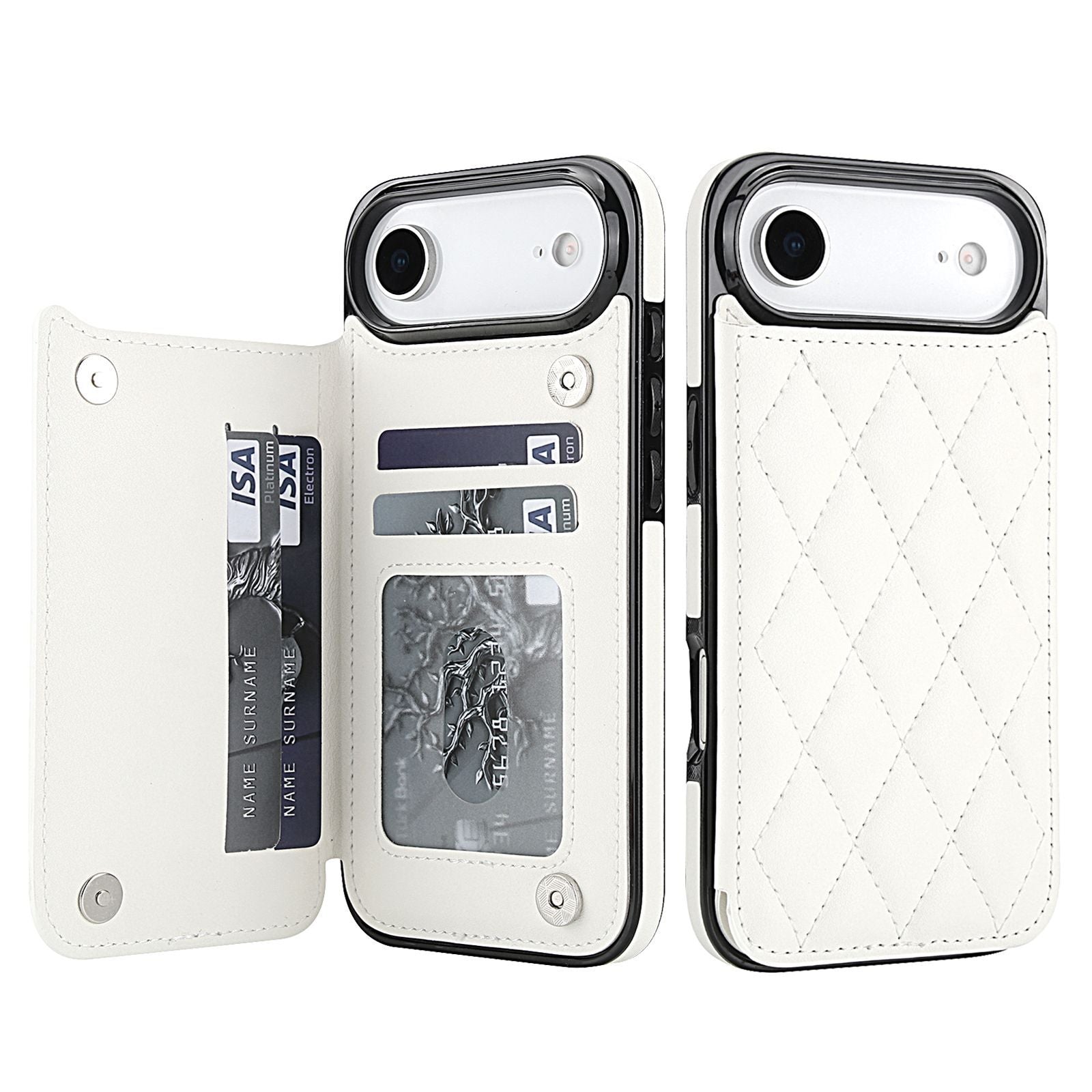 Chanel-style Card Holder Compatible with Apple 17 Pro Max/16 Plus Phone Cases, Iphone 15/14 Shockproof Protective Covers