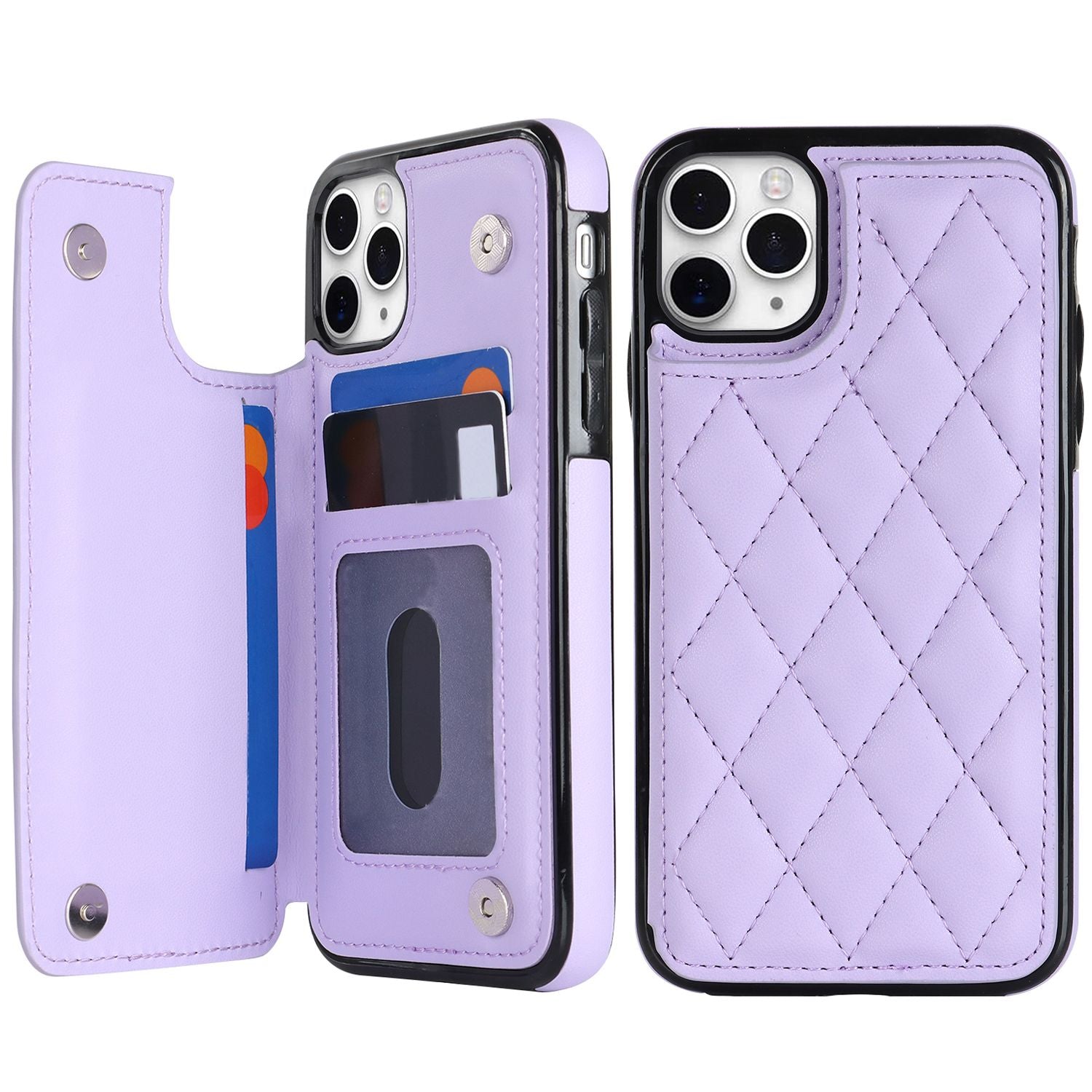 Chanel-style Card Holder Compatible with Apple 17 Pro Max/16 Plus Phone Cases, Iphone 15/14 Shockproof Protective Covers