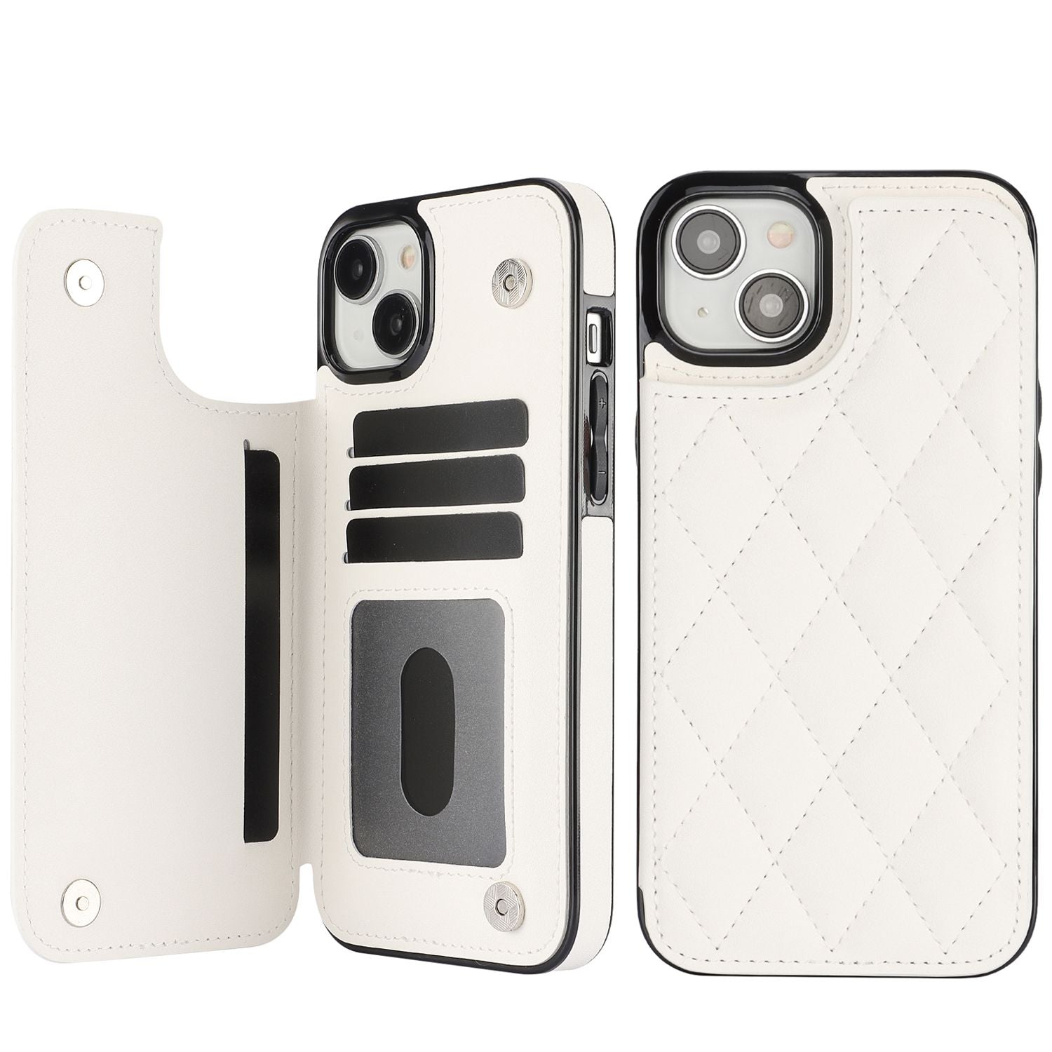 Chanel-style Card Holder Compatible with Apple 17 Pro Max/16 Plus Phone Cases, Iphone 15/14 Shockproof Protective Covers