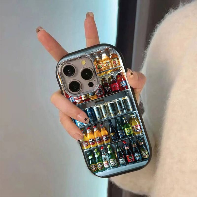 Drop-proof oval drink cooler phone case for apple iphone 15, iphone 14 pro max, full coverage 12 soft, 13