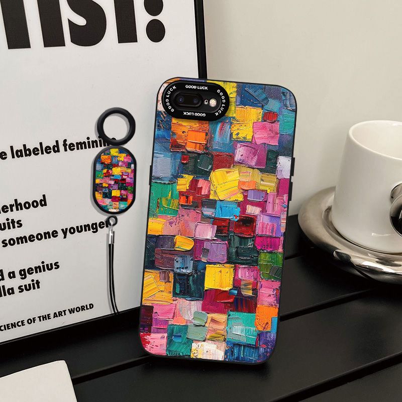 Colorful Oil Painting Suitable for Apple 17 Mobile Phone Case 16 All-inclusive 15 Anti-fall 14/13pro Angel Eye Xr Silicone Xs Soft