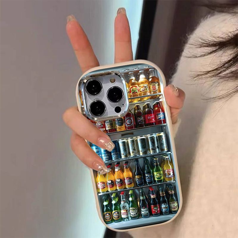 Drop-proof oval drink cooler phone case for apple iphone 15, iphone 14 pro max, full coverage 12 soft, 13