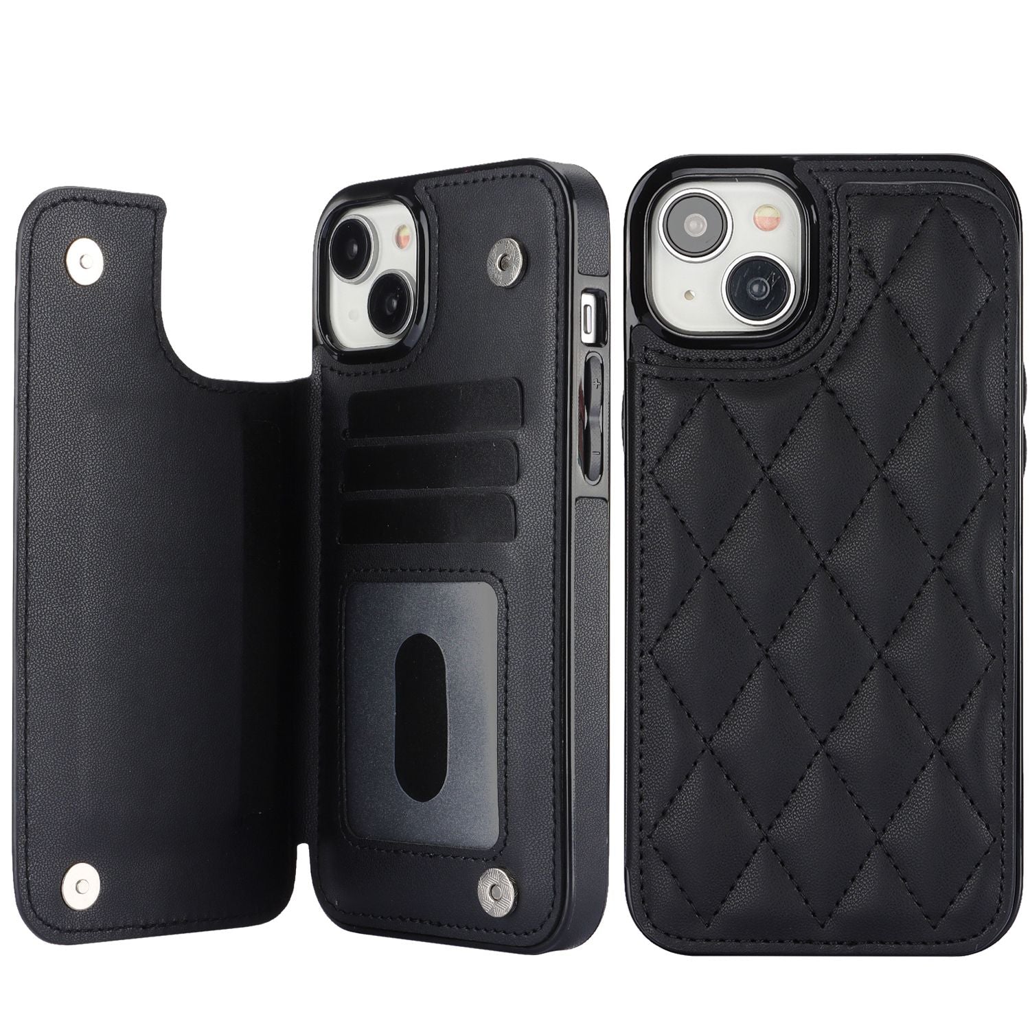 Chanel-style Card Holder Compatible with Apple 17 Pro Max/16 Plus Phone Cases, Iphone 15/14 Shockproof Protective Covers