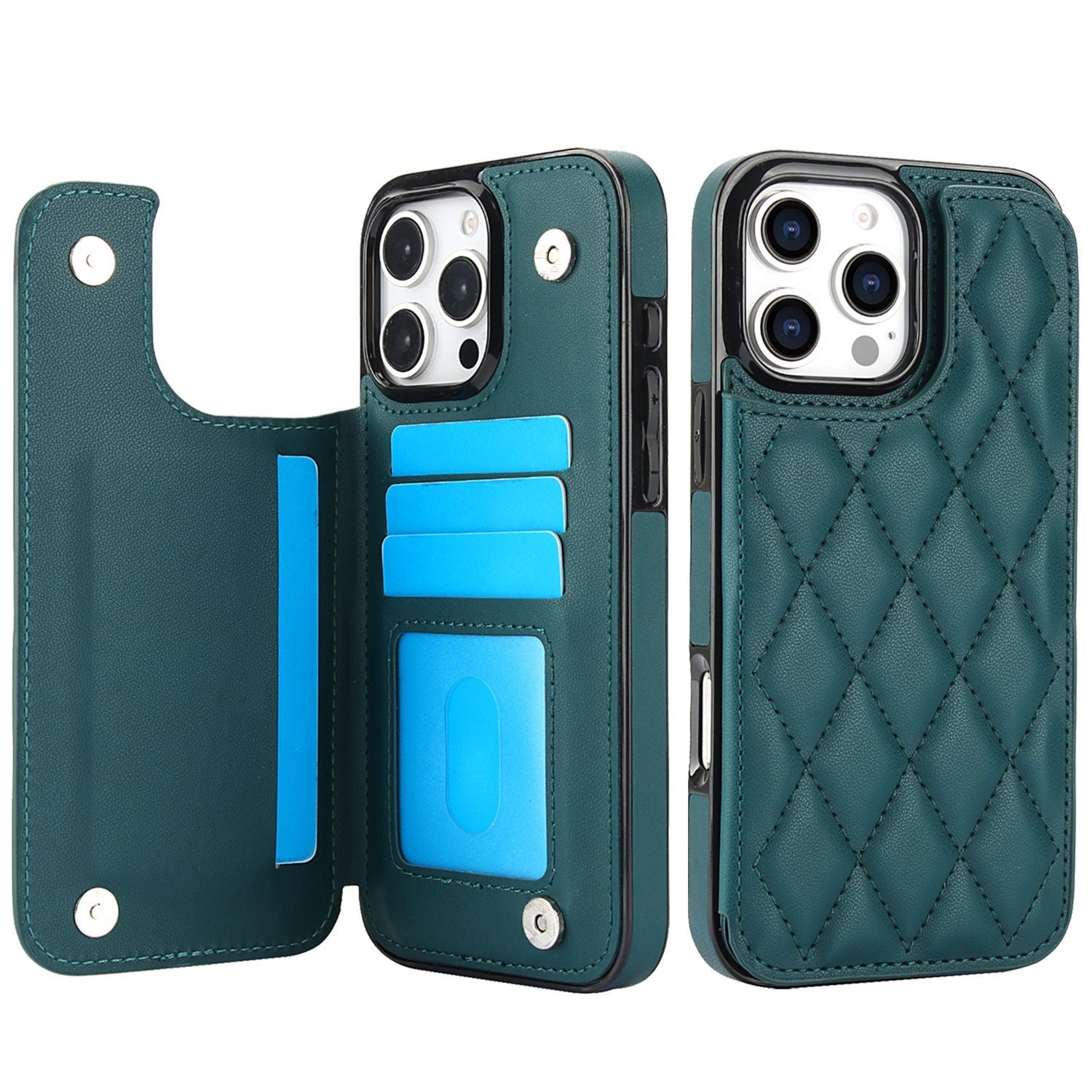 Chanel-style Card Holder Compatible with Apple 17 Pro Max/16 Plus Phone Cases, Iphone 15/14 Shockproof Protective Covers