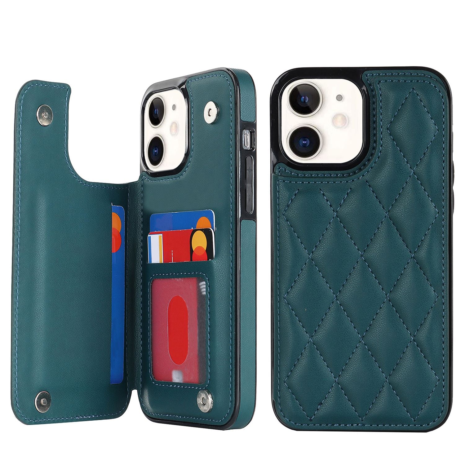 Chanel-style Card Holder Compatible with Apple 17 Pro Max/16 Plus Phone Cases, Iphone 15/14 Shockproof Protective Covers