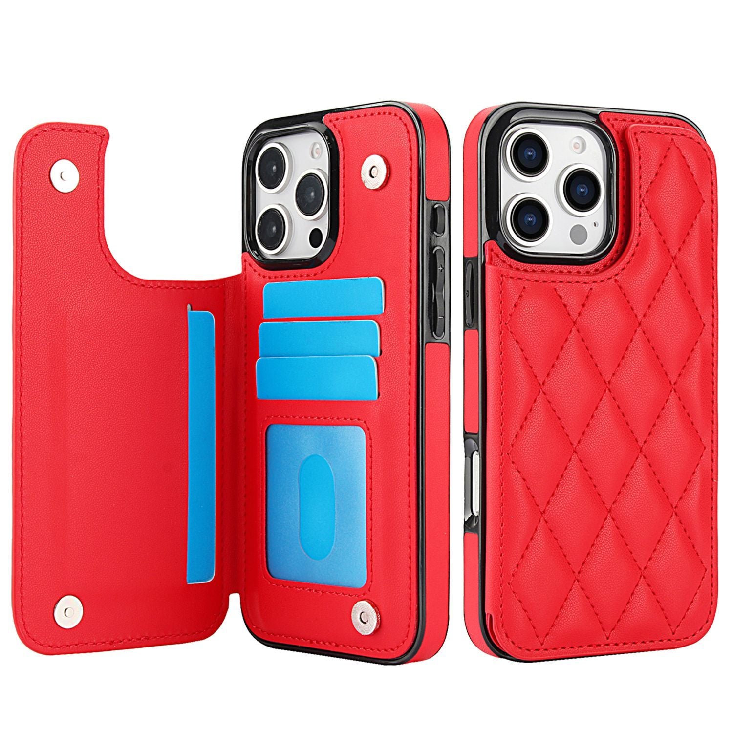 Chanel-style Card Holder Compatible with Apple 17 Pro Max/16 Plus Phone Cases, Iphone 15/14 Shockproof Protective Covers