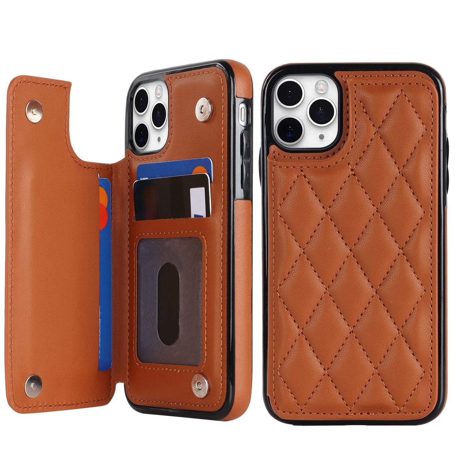 Chanel-style Card Holder Compatible with Apple 17 Pro Max/16 Plus Phone Cases, Iphone 15/14 Shockproof Protective Covers