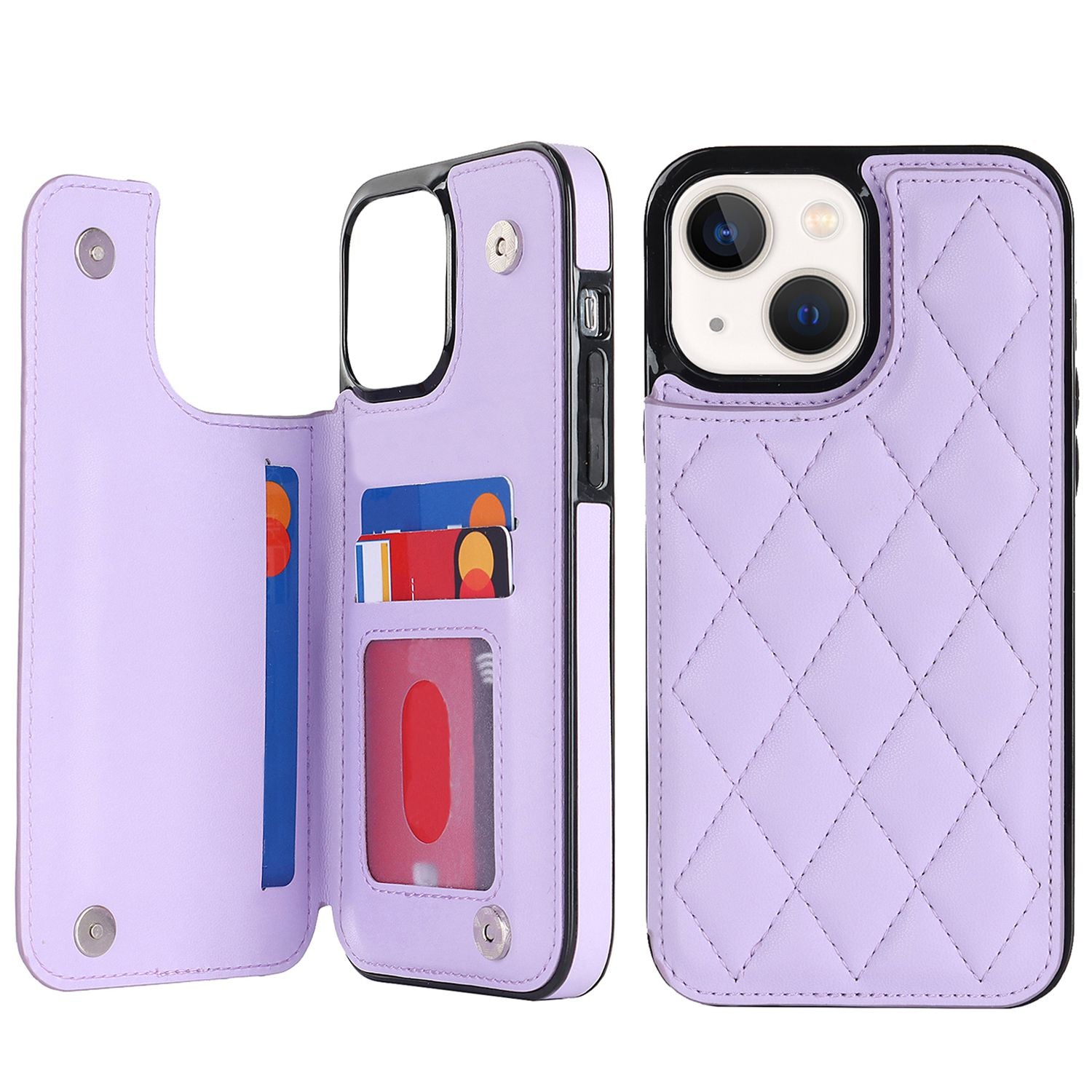 Chanel-style Card Holder Compatible with Apple 17 Pro Max/16 Plus Phone Cases, Iphone 15/14 Shockproof Protective Covers