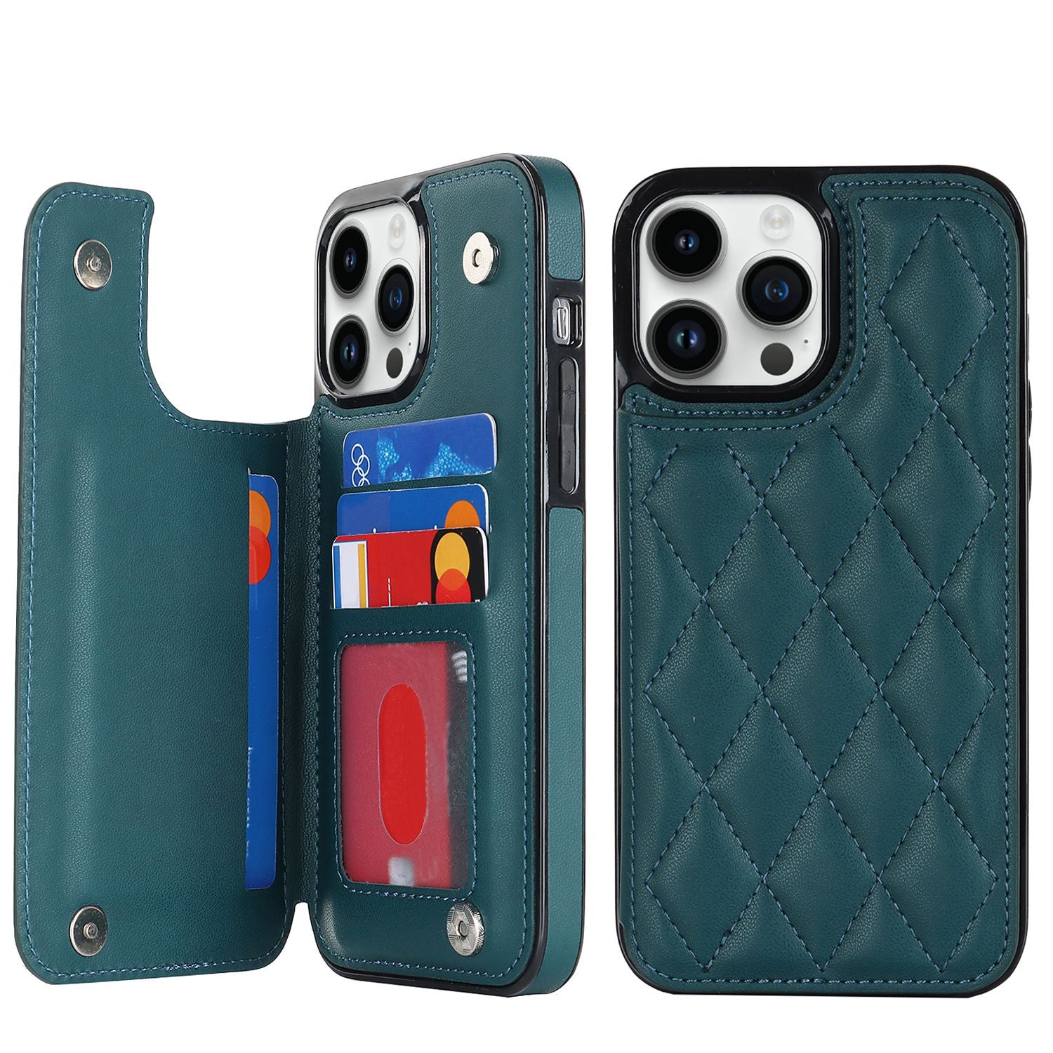 Chanel-style Card Holder Compatible with Apple 17 Pro Max/16 Plus Phone Cases, Iphone 15/14 Shockproof Protective Covers