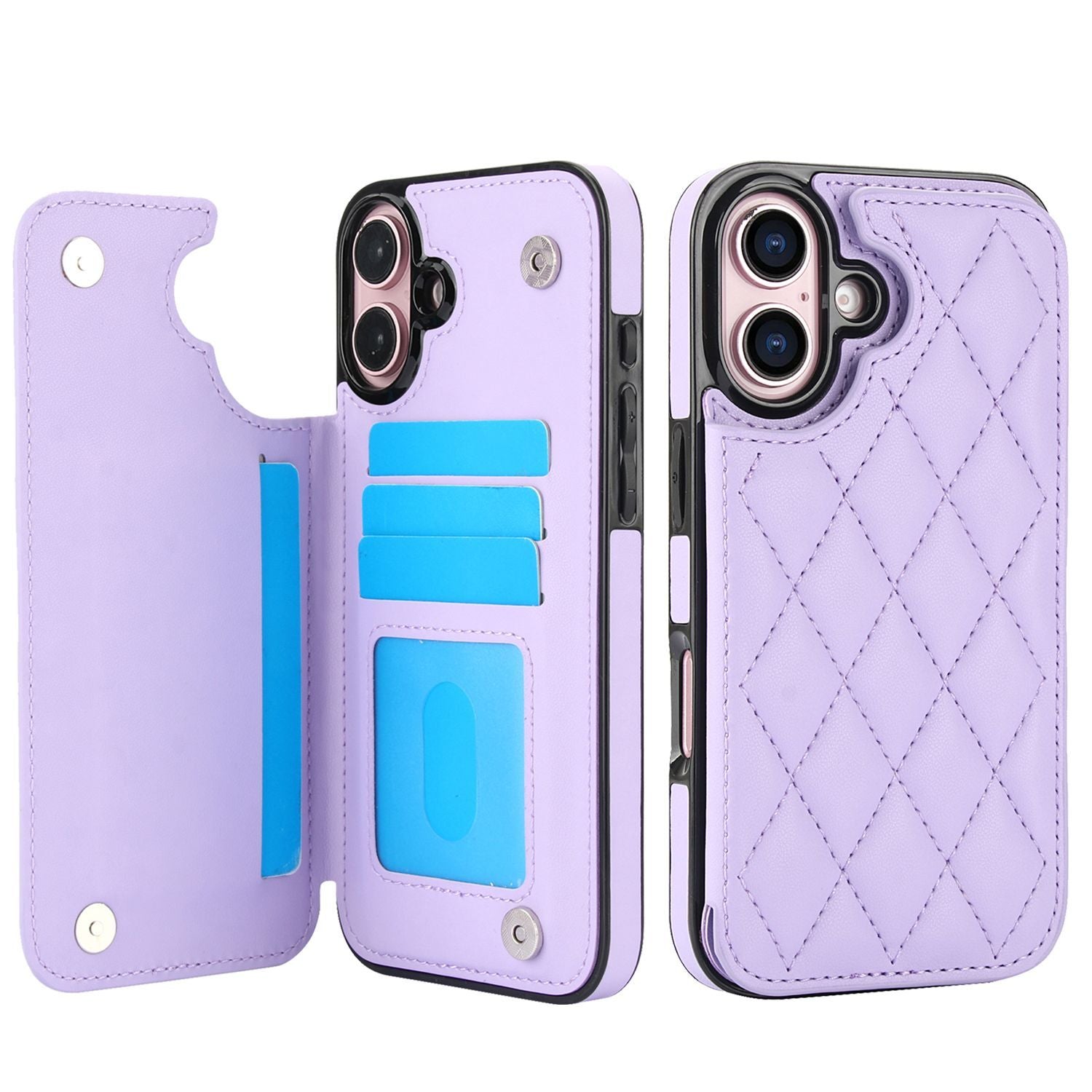 Chanel-style Card Holder Compatible with Apple 17 Pro Max/16 Plus Phone Cases, Iphone 15/14 Shockproof Protective Covers