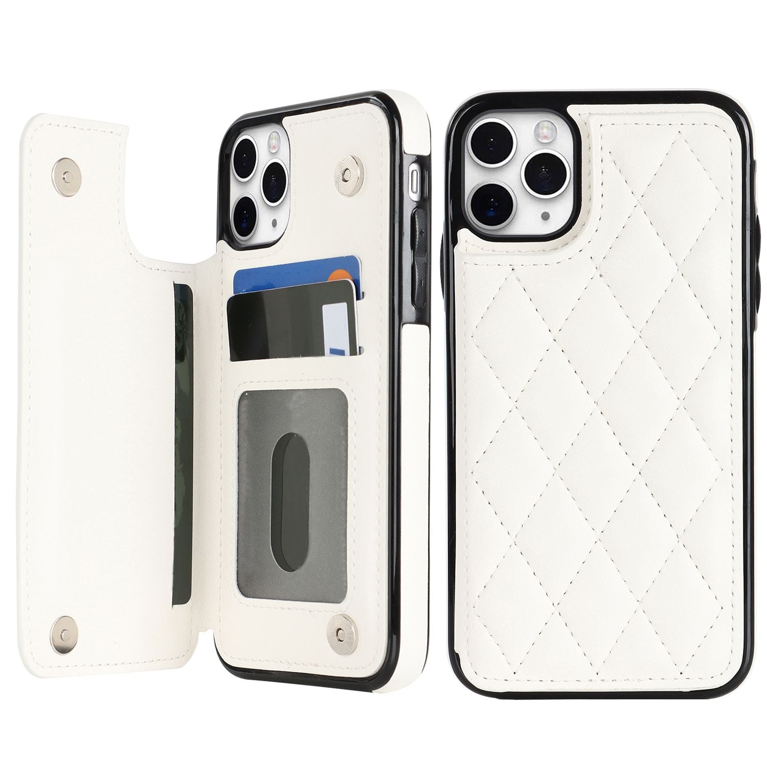 Chanel-style Card Holder Compatible with Apple 17 Pro Max/16 Plus Phone Cases, Iphone 15/14 Shockproof Protective Covers