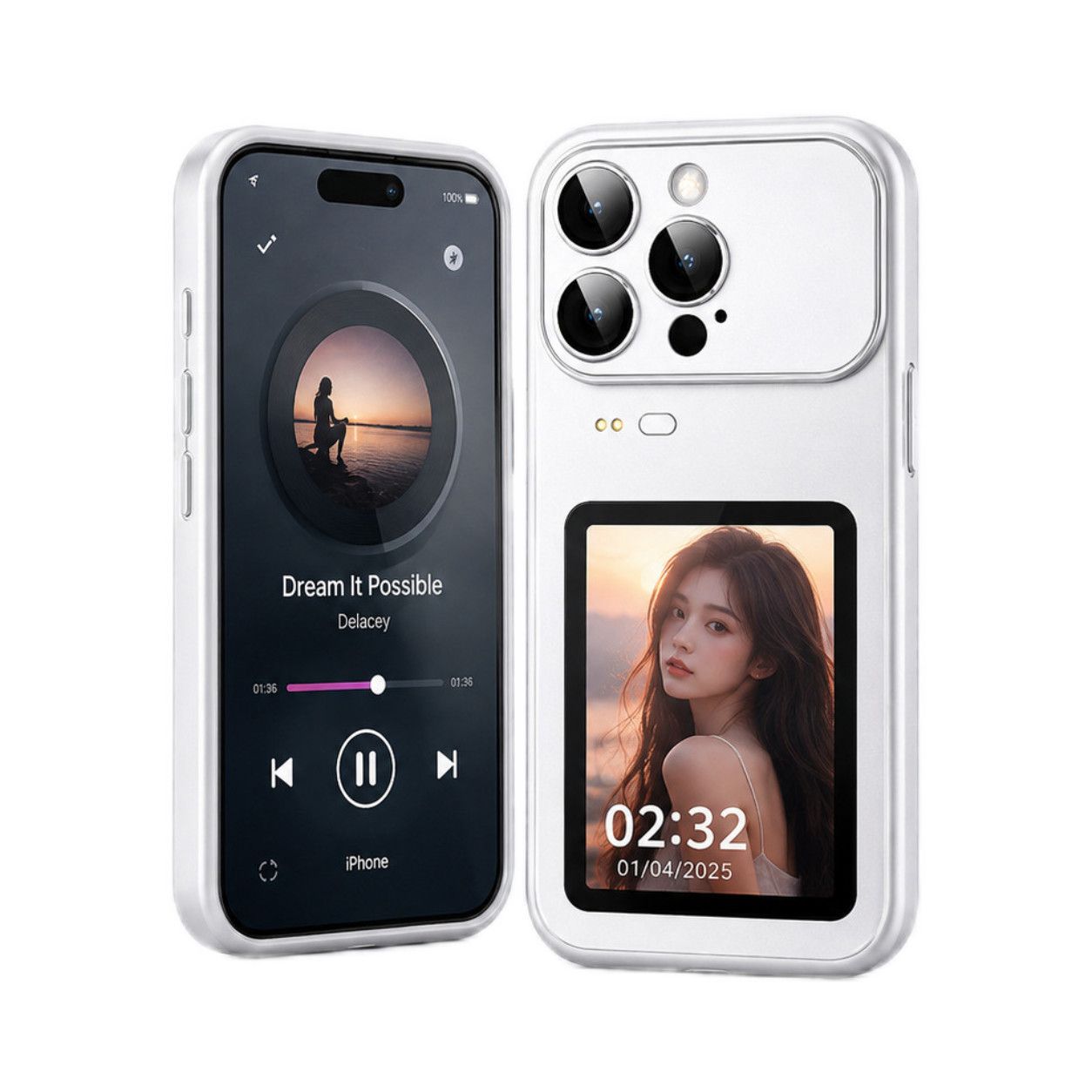 Iphone Smart Touchscreen Case - Rear Camera Mirror, Custom Wallpaper Display Phone Case