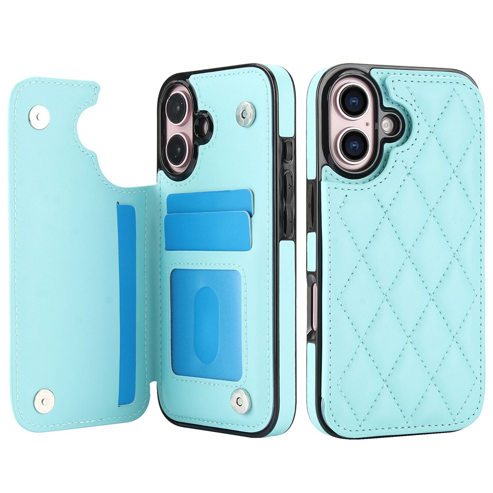 Chanel-style Card Holder Compatible with Apple 17 Pro Max/16 Plus Phone Cases, Iphone 15/14 Shockproof Protective Covers