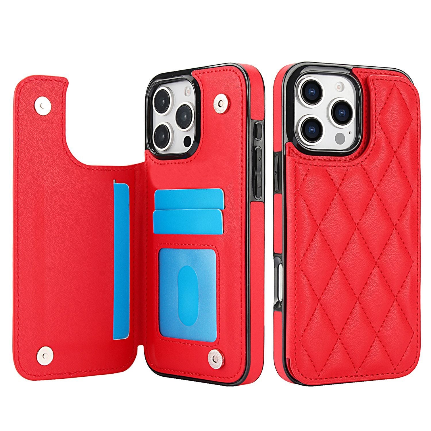 Chanel-style Card Holder Compatible with Apple 17 Pro Max/16 Plus Phone Cases, Iphone 15/14 Shockproof Protective Covers