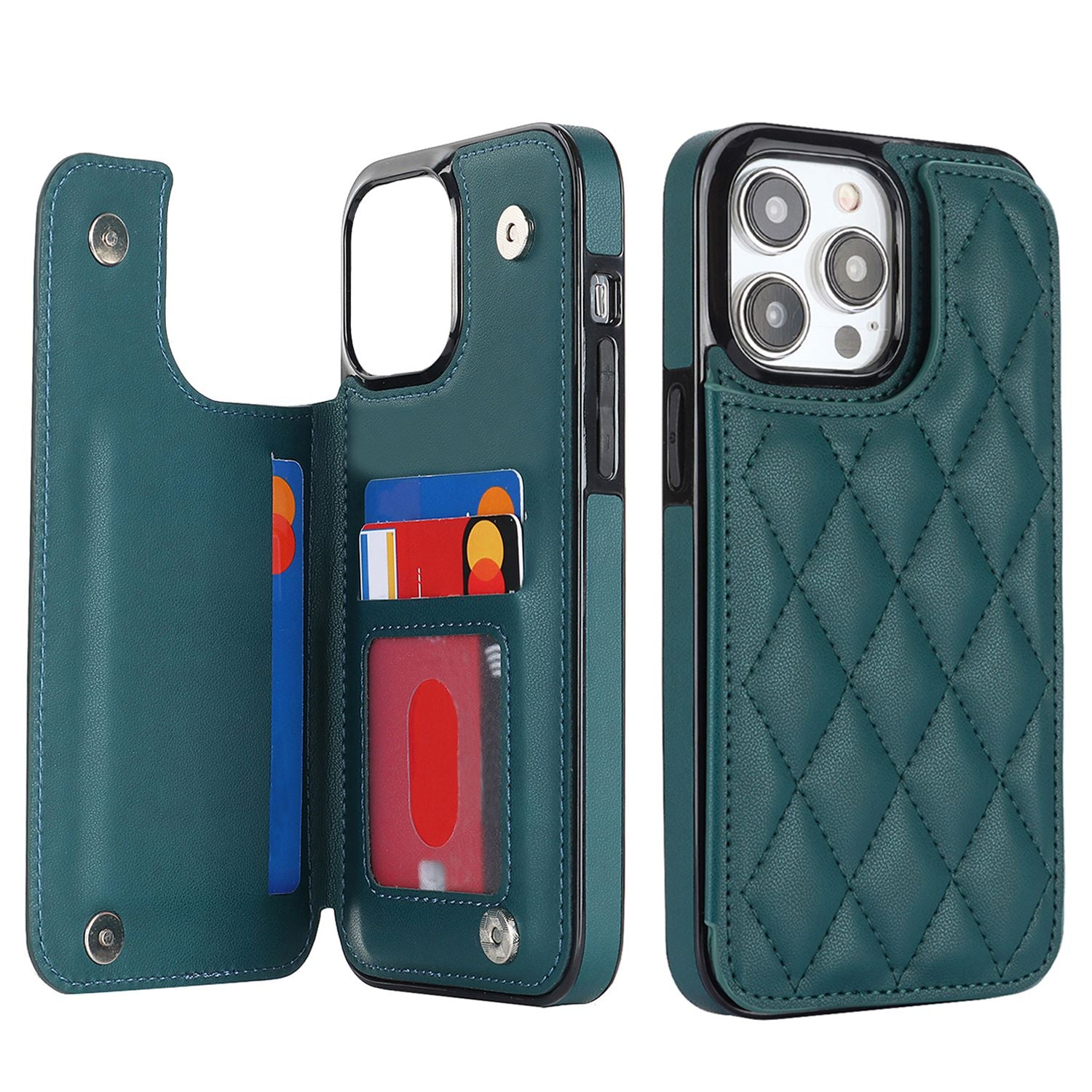 Chanel-style Card Holder Compatible with Apple 17 Pro Max/16 Plus Phone Cases, Iphone 15/14 Shockproof Protective Covers