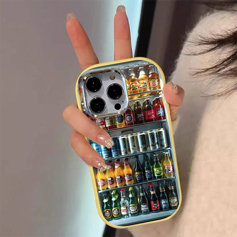 Drop-proof oval drink cooler phone case for apple iphone 15, iphone 14 pro max, full coverage 12 soft, 13