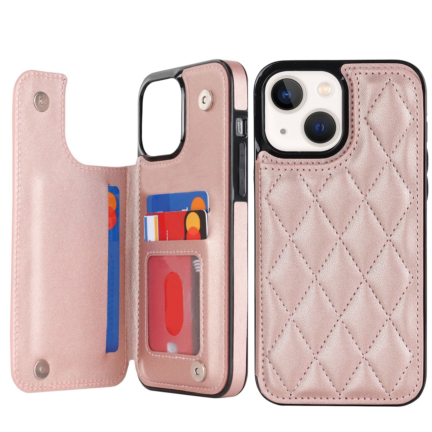 Chanel-style Card Holder Compatible with Apple 17 Pro Max/16 Plus Phone Cases, Iphone 15/14 Shockproof Protective Covers