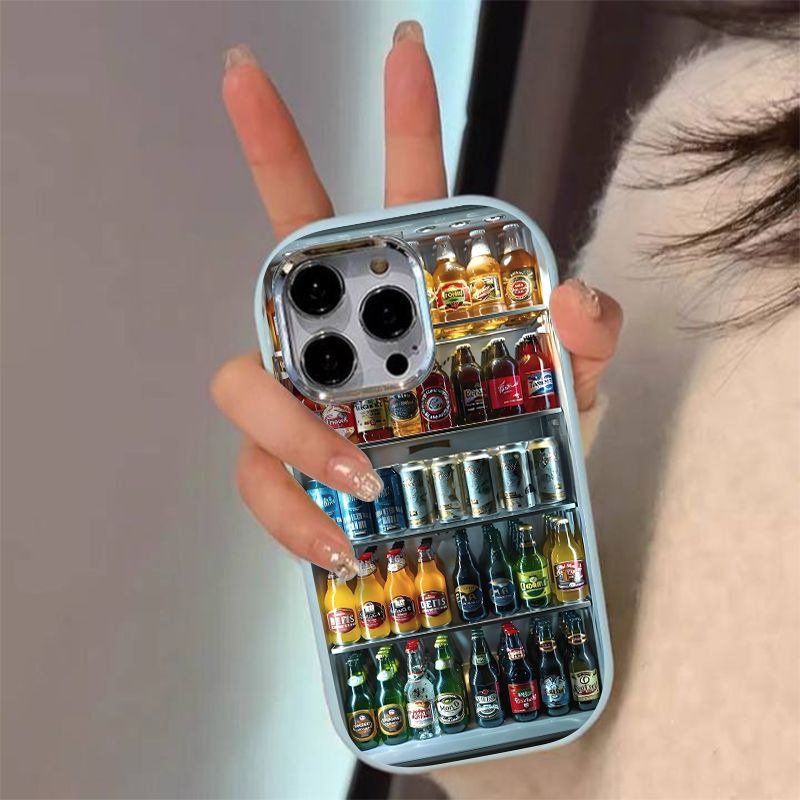 Drop-proof oval drink cooler phone case for apple iphone 15, iphone 14 pro max, full coverage 12 soft, 13