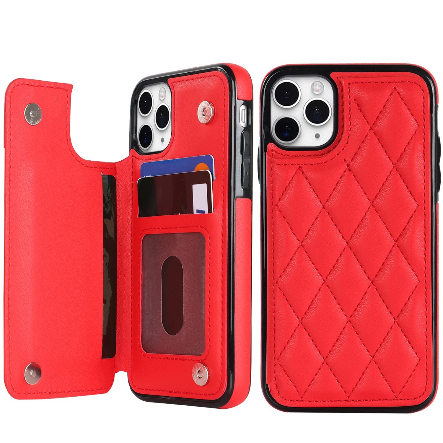Chanel-style Card Holder Compatible with Apple 17 Pro Max/16 Plus Phone Cases, Iphone 15/14 Shockproof Protective Covers