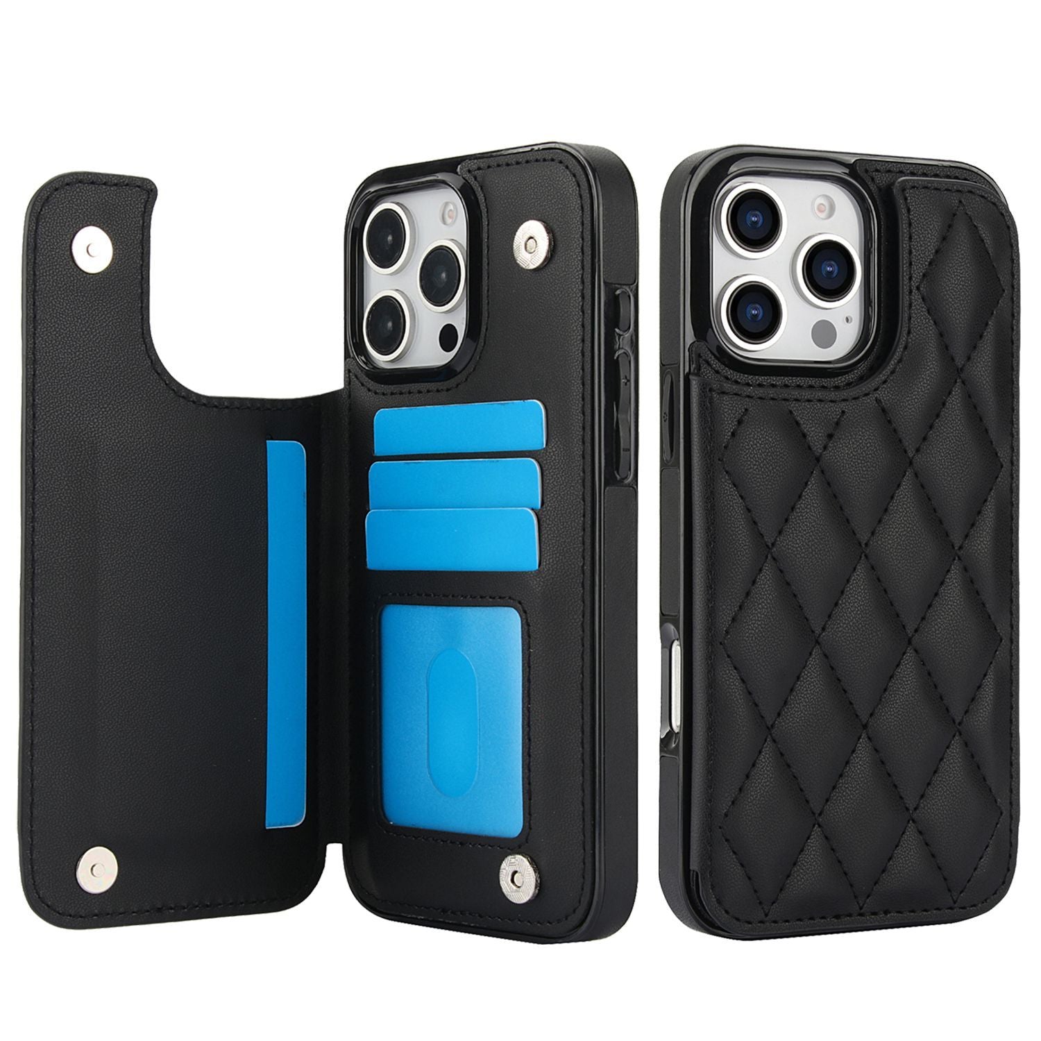 Chanel-style Card Holder Compatible with Apple 17 Pro Max/16 Plus Phone Cases, Iphone 15/14 Shockproof Protective Covers
