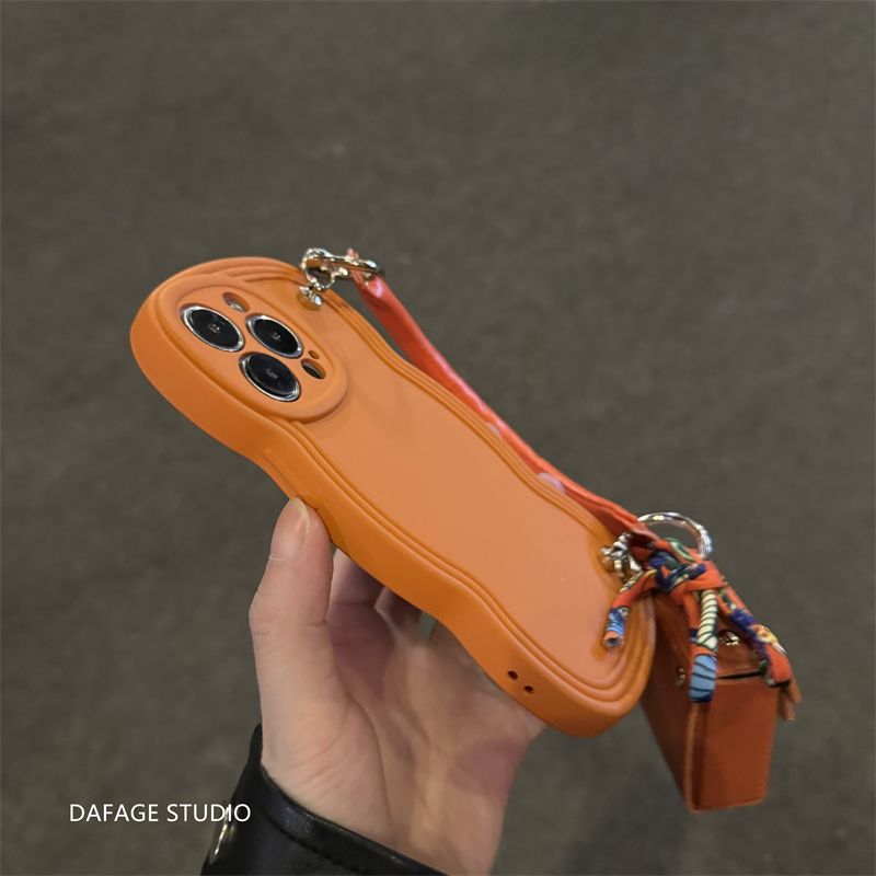 Premium Orange Heart Rhinestone Coin Purse Handbag Compatible with Iphone 11, 17 Pro Max, 12, and 13 Pro