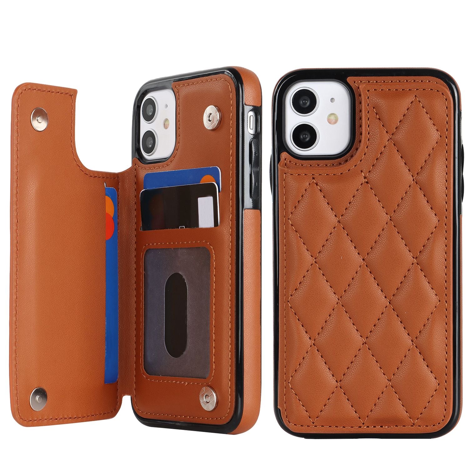 Chanel-style Card Holder Compatible with Apple 17 Pro Max/16 Plus Phone Cases, Iphone 15/14 Shockproof Protective Covers