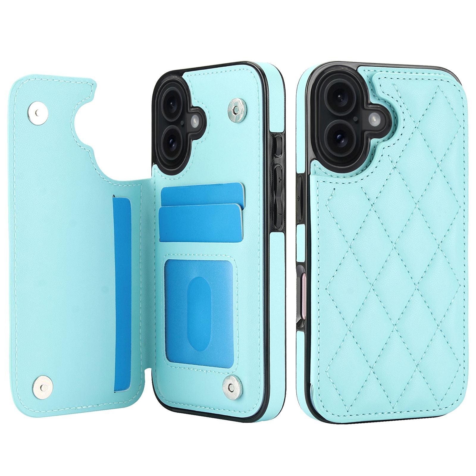 Chanel-style Card Holder Compatible with Apple 17 Pro Max/16 Plus Phone Cases, Iphone 15/14 Shockproof Protective Covers