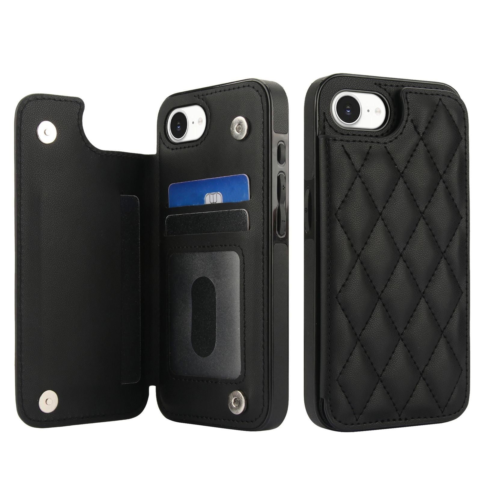 Chanel-style Card Holder Compatible with Apple 17 Pro Max/16 Plus Phone Cases, Iphone 15/14 Shockproof Protective Covers