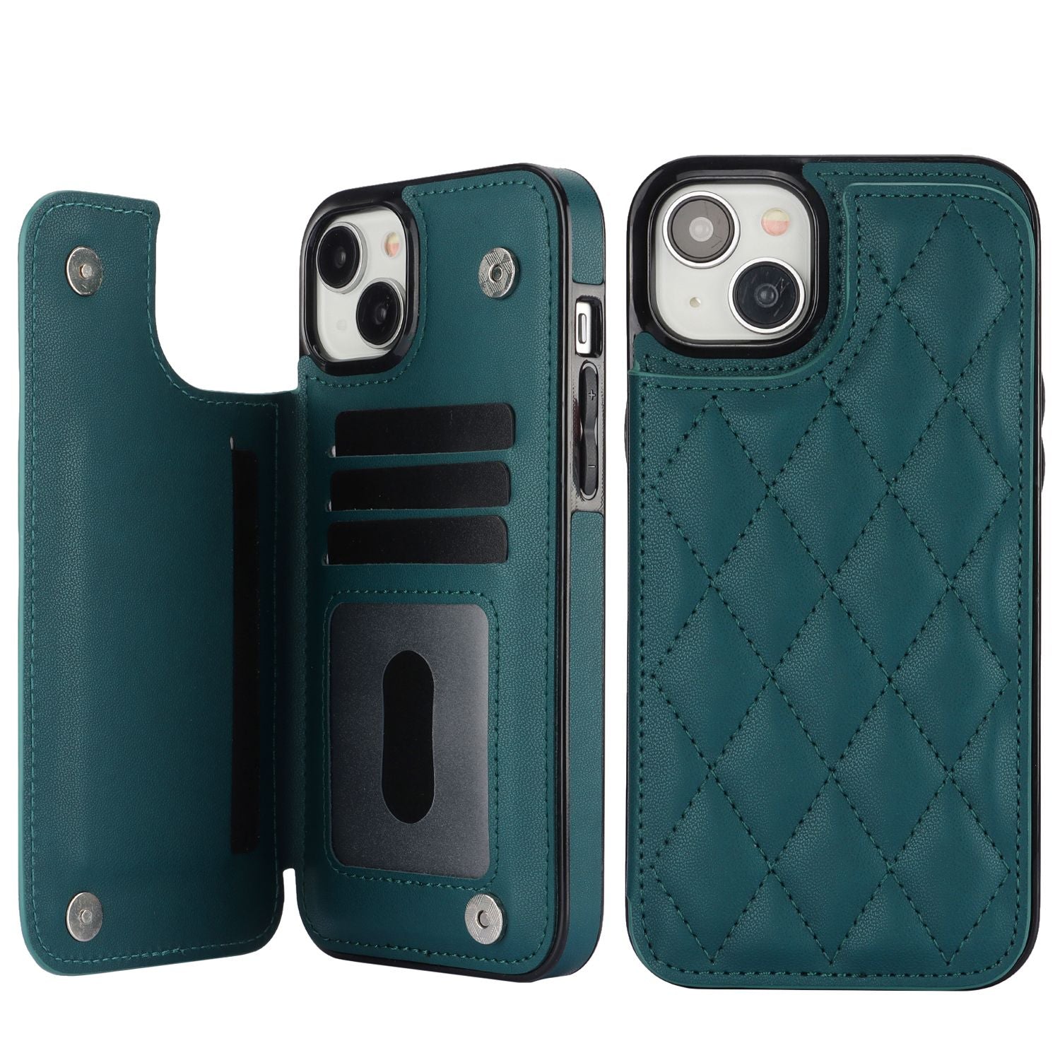 Chanel-style Card Holder Compatible with Apple 17 Pro Max/16 Plus Phone Cases, Iphone 15/14 Shockproof Protective Covers